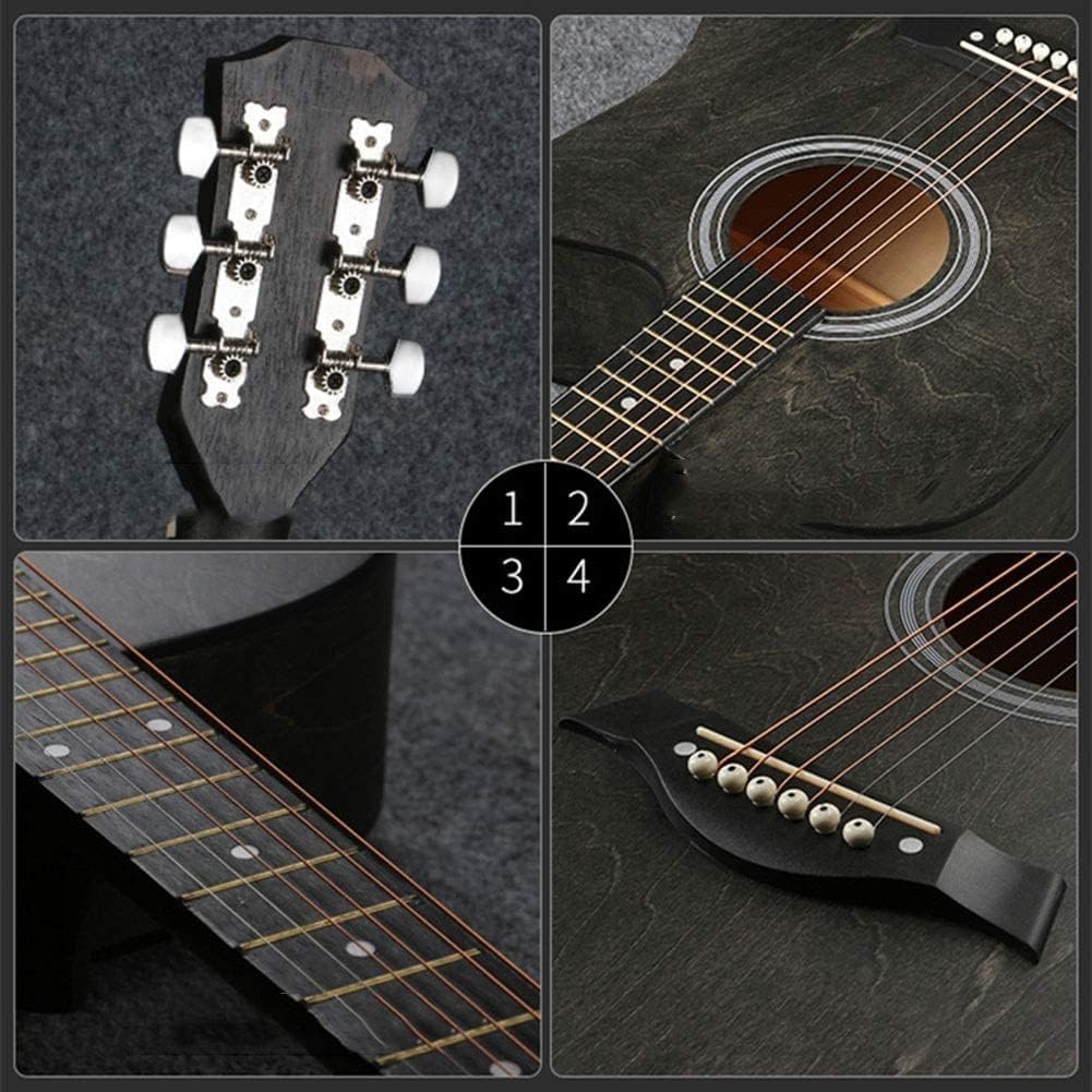 Full Size Guitar Acoustic Guitar Classical Guitar Student Practice Outdoor Carrying Sound Sweet Metal String Basswood Beginner Acoustic Guitar Starter Package Student G (B Brown)