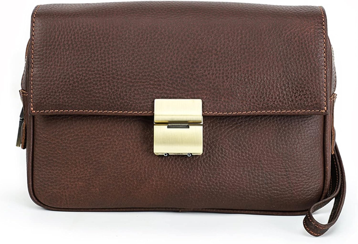 Brown Men's Wallet Retro PU Storage Package Anti -Theft Password Lock with Wristband Handbag for Storage Cell Phone Tablet Credit Card ID Card Postcard