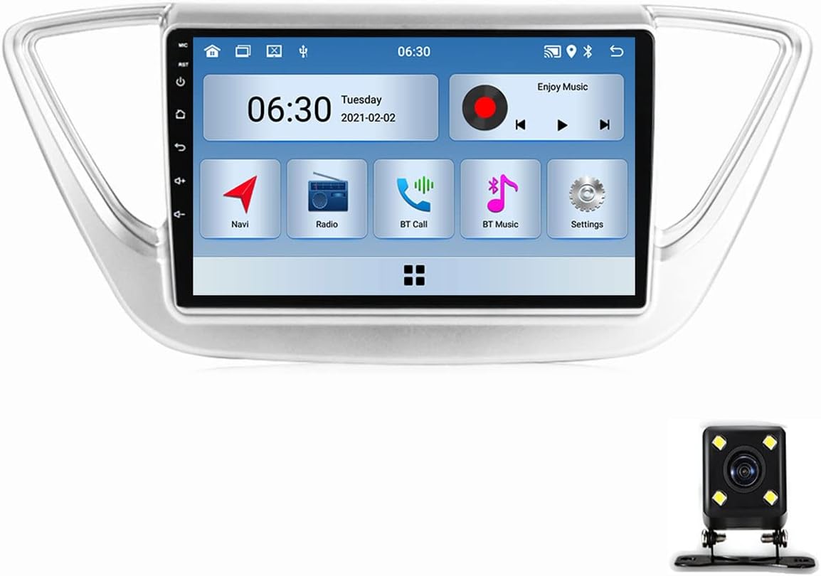 DEHIWI 9 Inch Android 11 Car Stereo in-Dash Multimedia Navigation Touchscreen Car Radio for Hyundai Solaris 2 Verna 2016~2020 Support Bluetooth WiFi GPS, SWC, FM, Mirror Link, Backup Camera