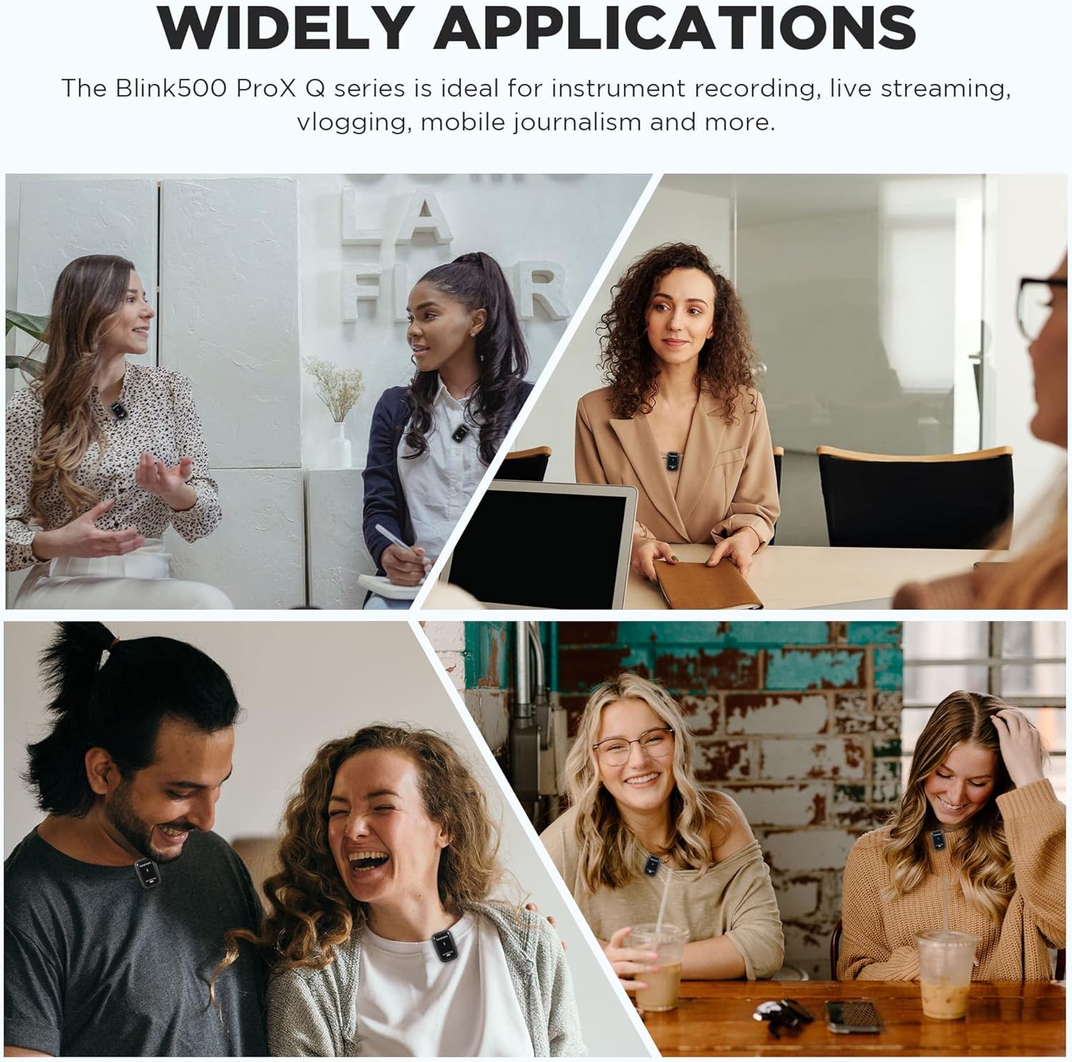 Saramonic Blink500 Prox Q20 Wireless Lavalier Microphones, 10-Hour Battery, Rechargeable Wireless Microphone for Camera, PC, iPhone, Andriod, Record Interview, Vlogs