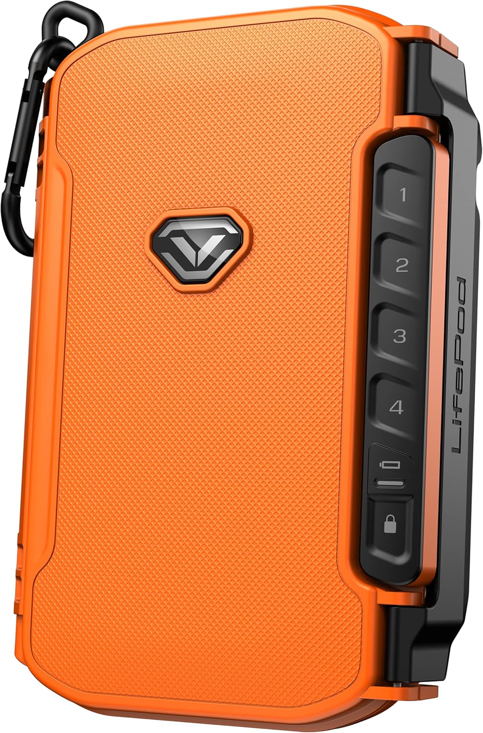 VAULTEK LifePod X Micro Weatherproof Electronic Lockbox Secure Travel Case Rugged Mini Portable Case with Backlit Keypad (Rush Orange)