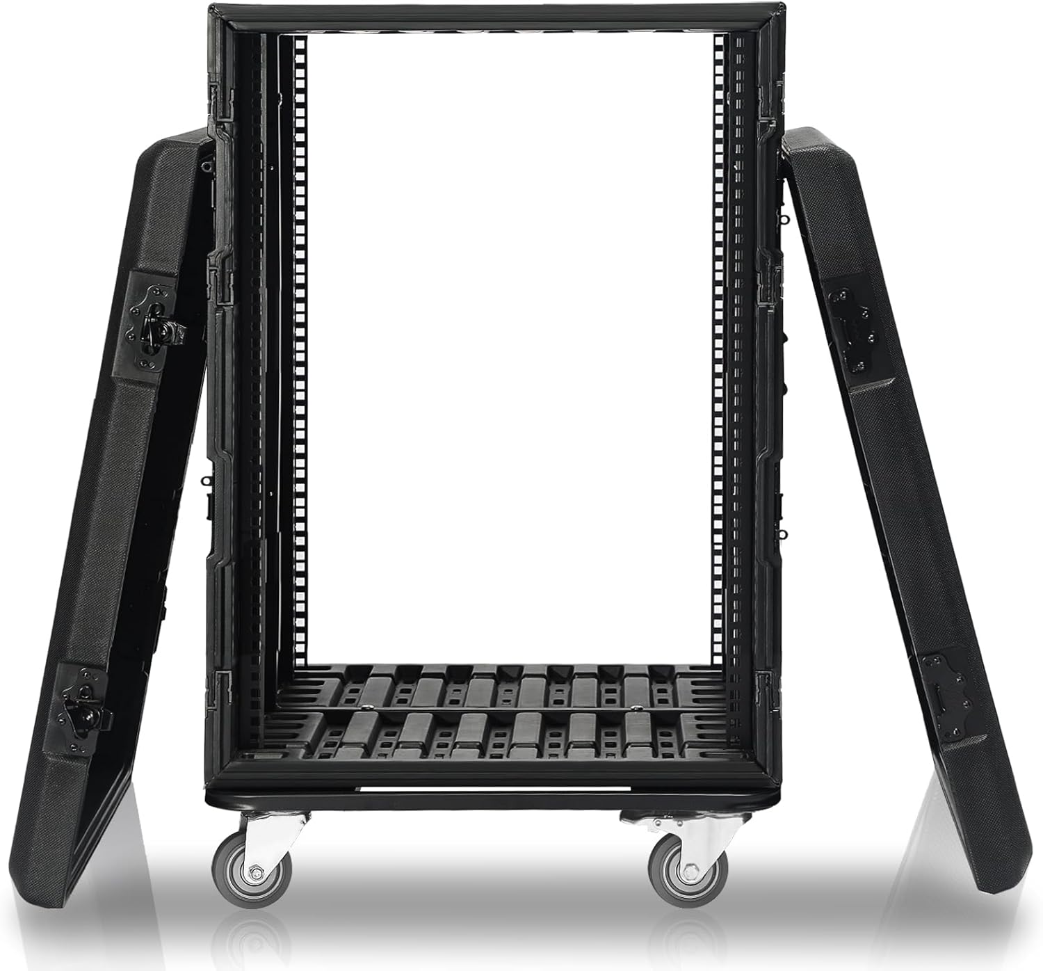 16U Rack Case Shallow Flight Cases Watertight Dust Proof Shock Mount Racks with Microphone Compartments