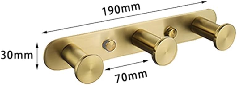 Brushed Gold Wall Mount Shelf Toilet Bath Hardware Paper Holder Towel Bar Rack Rail Rod Robe Hook Hanger Bathroom Accessories,3 hooks16