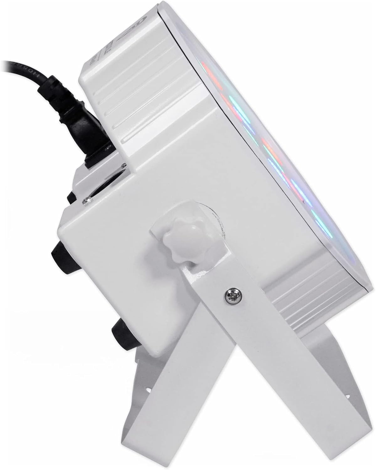 Rockville RockPAR50 WHT Bundle: (24) LED RGB Compact Par Can DJ Club Stage DMX Uplights, ROCKFORCE 384 Channel Light Fog DMX Controller, MIDI, 25-Items