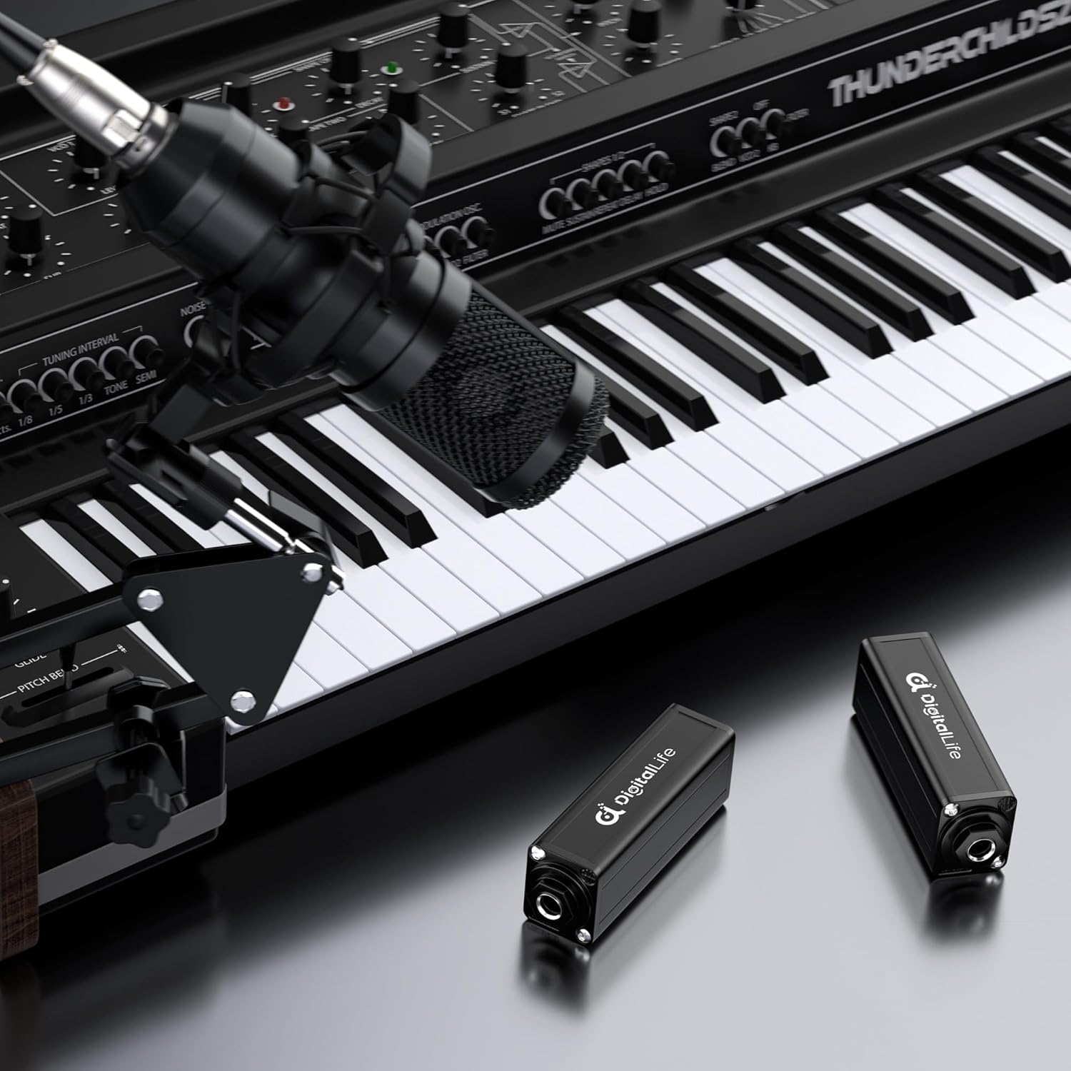 DigitalLife GLI-635 | Single-Channel 6.35mm Ground Loop Noise Isolator (Hum Eliminator, Passive, Metal, F/F, 2-Piece/Package)