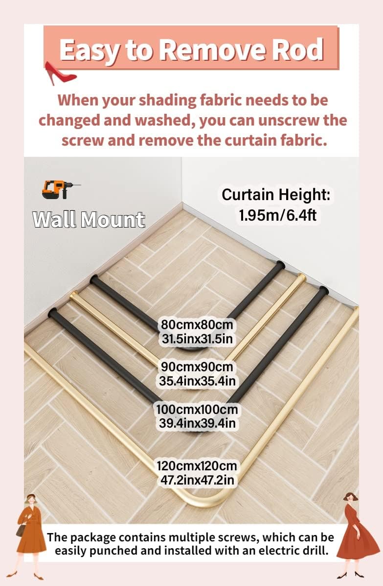 Portable Dressing Room Privacy Screen Corner Changing Room Square - Wall-Mounted Clothing Store Fitting Room for Privacy Protection & Room Divider, Portable Dressing Room for Boutique/Shop/O