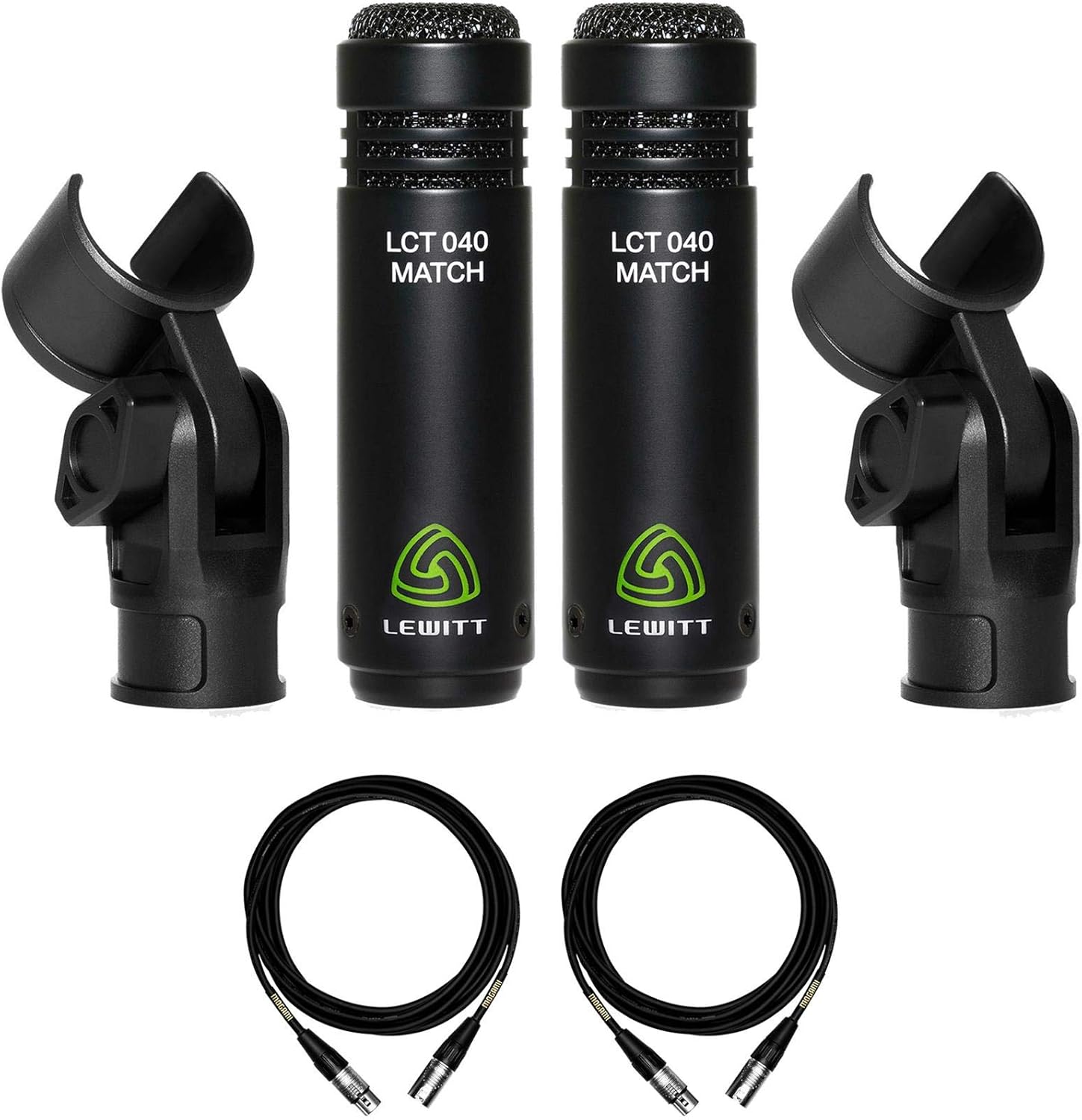 Lewitt LCT 040 Match Stereo Pair Bundle with 2 Premium 15-foot Mogami XLR Microphone Cables (3 Items)