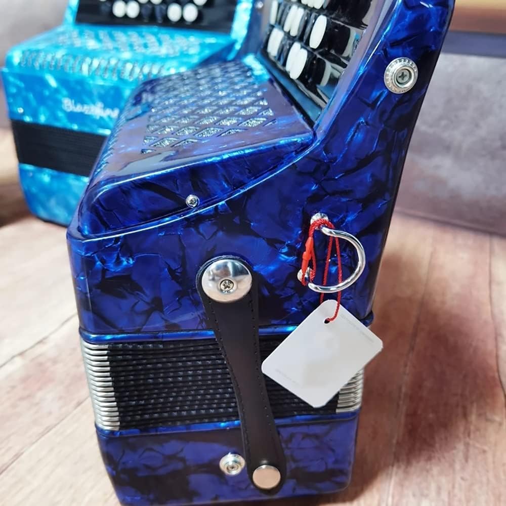 22 Keys 8 Bass Accordion Concertina, with Strap and Accordion Backpack, Music Accordion Instrument, Excellent Gift for Children and Friends
