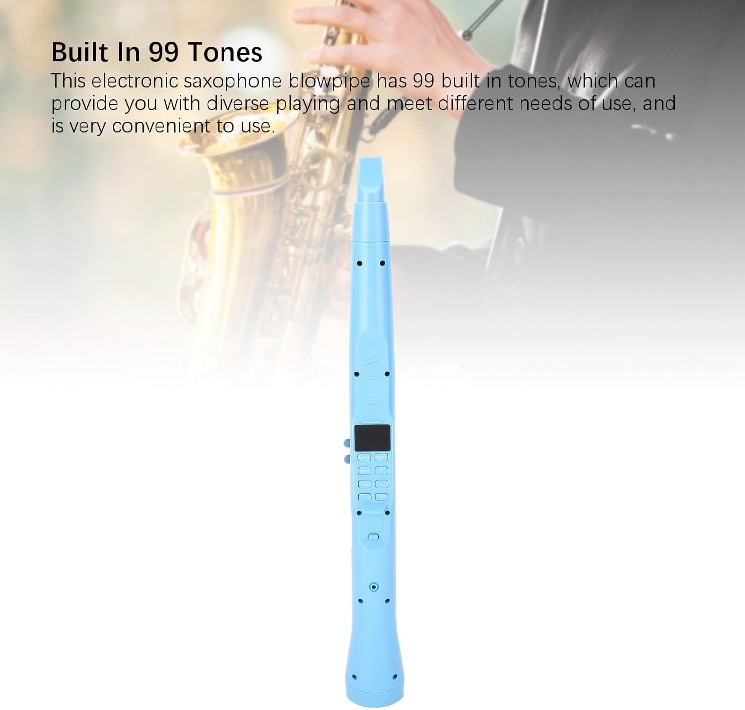 Electronic Wind Instrument,Portable Electric Wind Instrument,4 Octaves Bluetooth LCD HD Display Electronic Saxophone Blowpipe