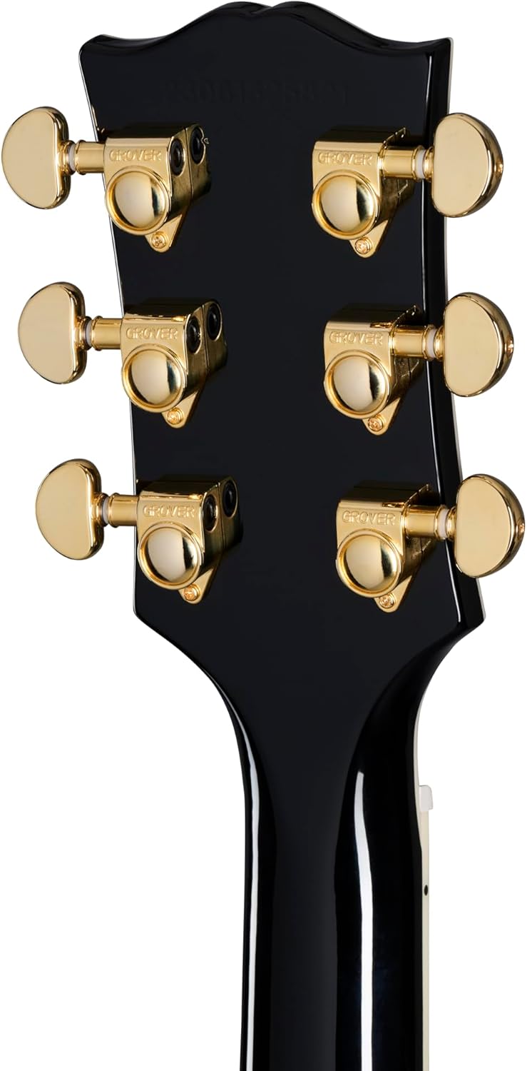 Epiphone Inspired by Gibson Custom Les Paul Custom, Ebony Gold Hardware with Hard Case
