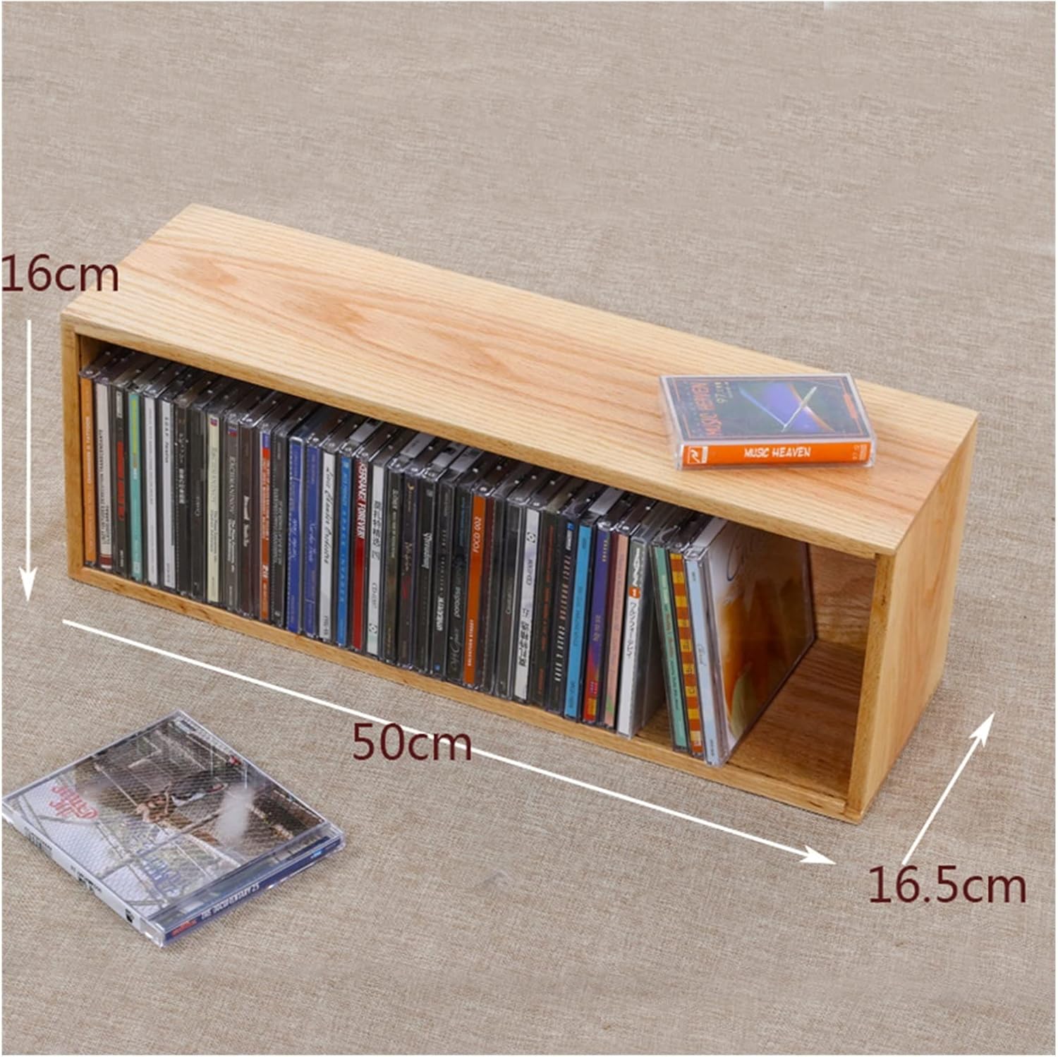 XibanY Record Storage Shelf Stackable Media Storage Rack Shelving and Organizer- CD Storage Box for Media Shelf Storage and Organization Record Holder Shelf