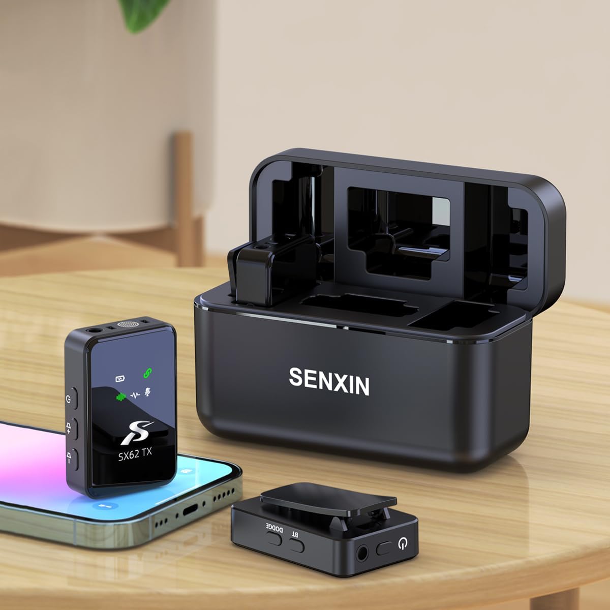 Professional Wireless Lavalier Lapel Microphone for iPhone, iPad, Mini Video Recording Mic for Interview Video Podcast Vlog YouTube & Livestream, Noise Reduction, Plug & Play (Pro Mics with Base)