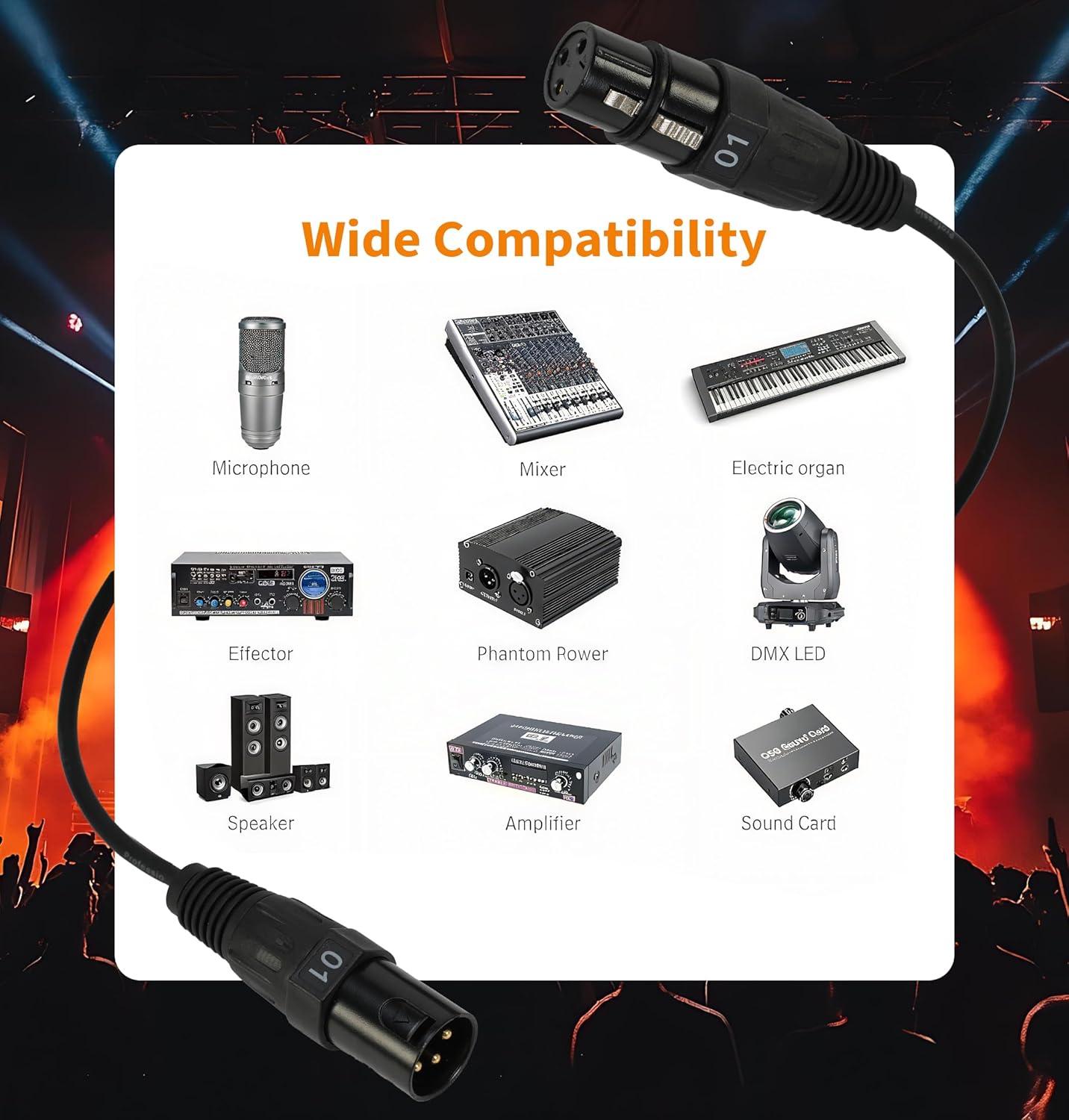 Jamesin XLR Snake Cable to Ethercon Cable, 4 Channel 3-pin Multi Network Snake Receiver，with Cat5/cat6 Network Snake Receiver, for Stage and Recording Studio,3 Feet (2 Male+2 Female