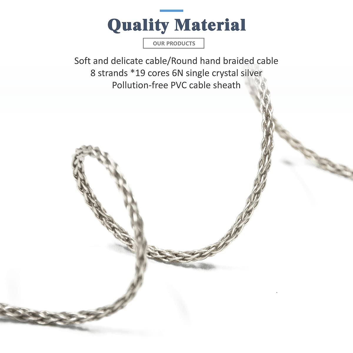 6N Single Crystal Silver Upgrade Headphones Cable 4Pin XLR/2.5mm/4.4mm Balanec Headphone Upgrade Cables for AUDEZE LCX-X LCD-XC LCD2 LCD3 LCD4 MEZE Empyrean MEZE Elite (4.4mm Plug)