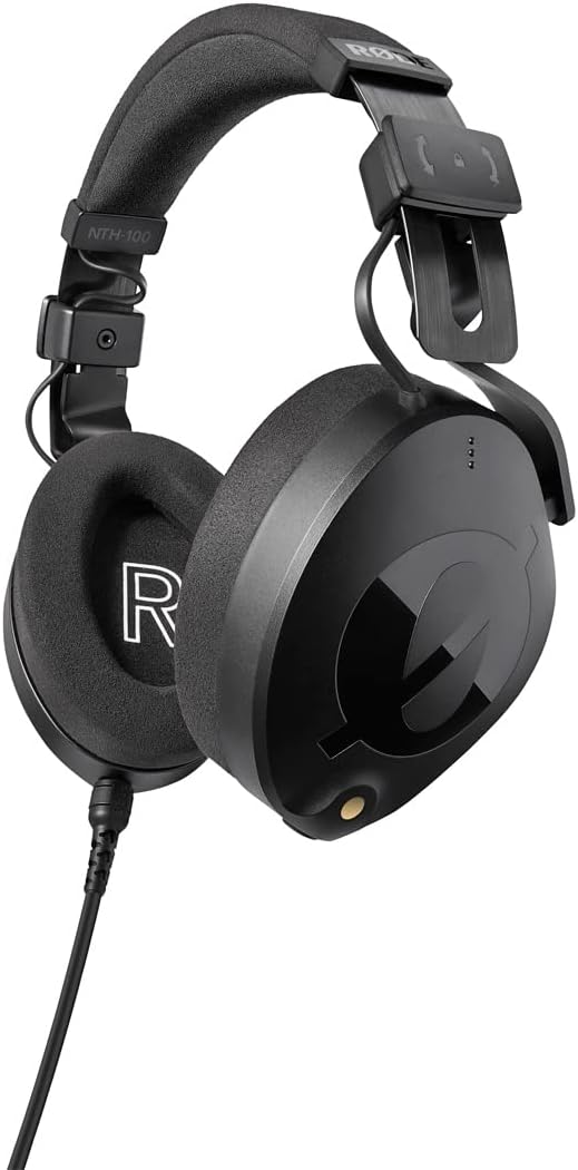 Rode NTH-100 Professional Closed-Back Over-Ear Headphones (Black) Bundle with Auray HPDS-B Headphone Stand and 3.5mm Stereo Extension Cable