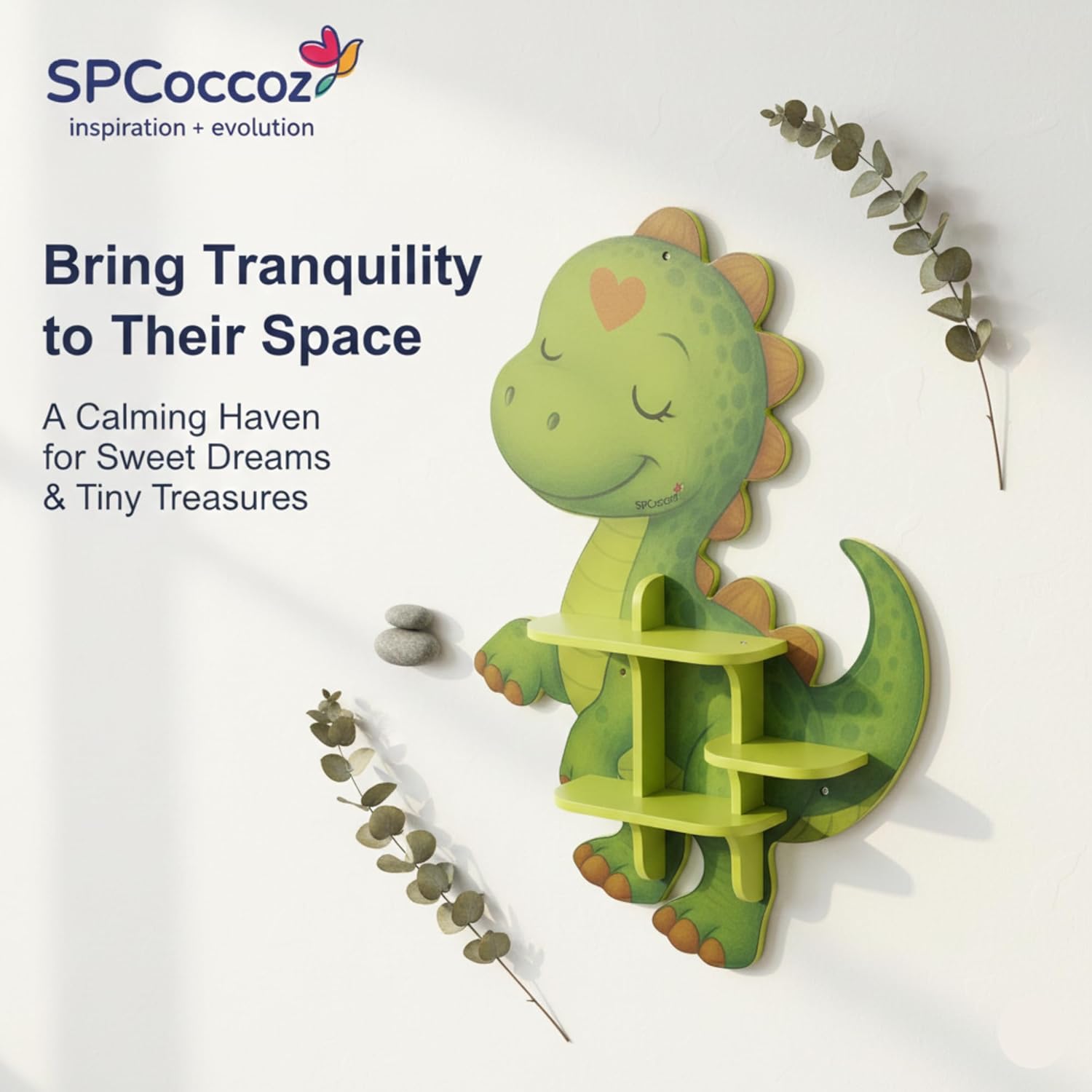 Shelves for Kids Room – Wall Mounted Nursery Bookshelf Set for Baby or Toddler, Wooden Display Ledge for Children’s Books, Nursery Wall Decor Storage Rack (Dinosaur, Small) (Dinosaur, Small)