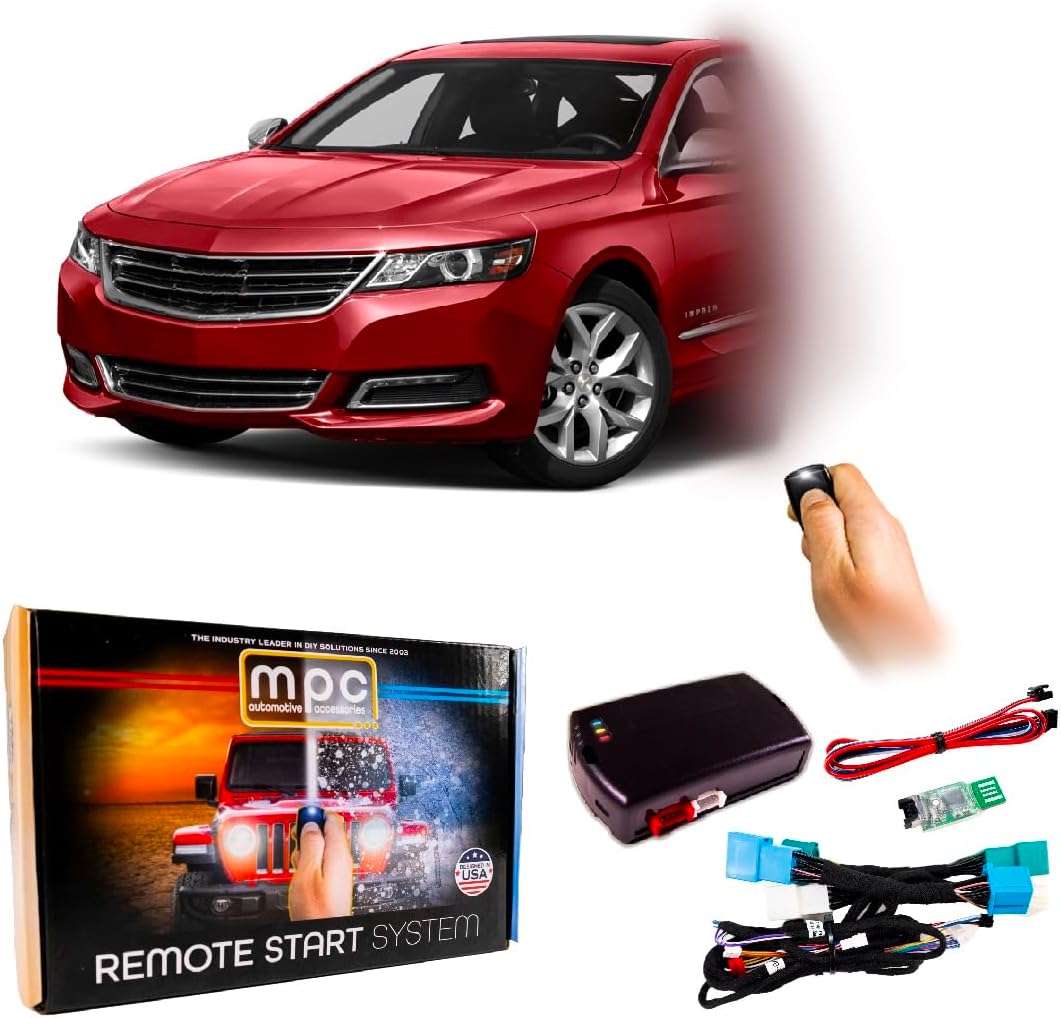 MPC Factory Remote Activated Remote Start Compatible with 2014-2017 Chevrolet Impala - Plugin T-Harness - FlashLink Updater - Premier USA Based Tech Support