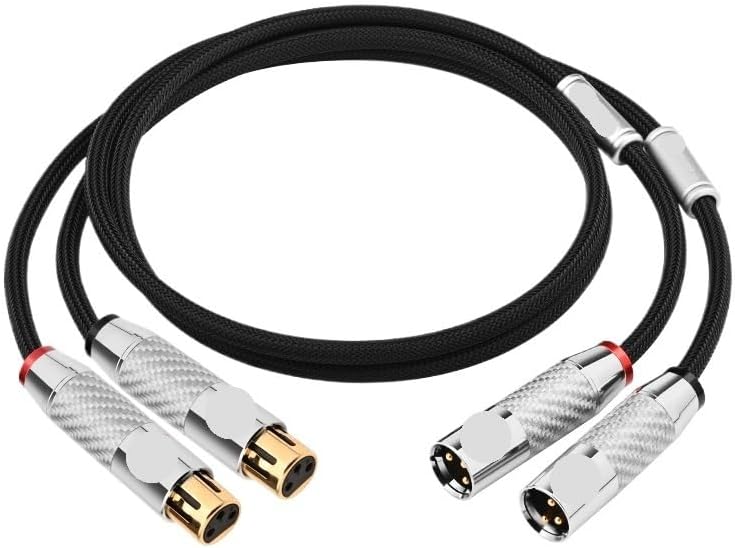 Balanced XLR Cable Hi-end OCC Core HiFi Audio Cable for Microphone Sound Gold Plated Plug Amplifiers 2XLR Cord(One Pair XLR Cable,5m)