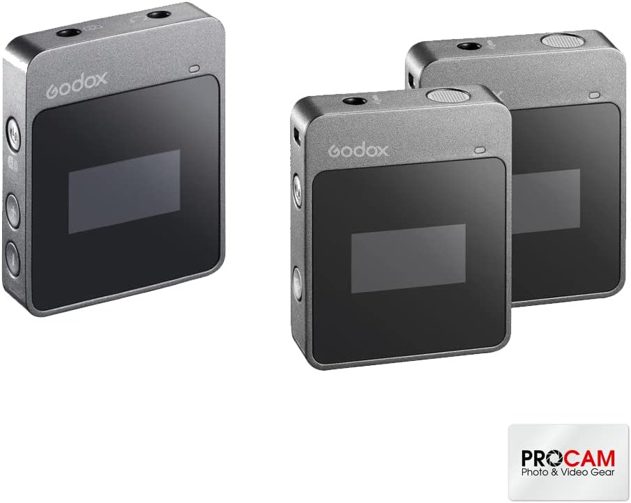 Godox MoveLink M2 Compact 2-Person Digital Wireless Microphone System for Cameras & Smartphones with 3.5mm (2.4 GHz) - USA