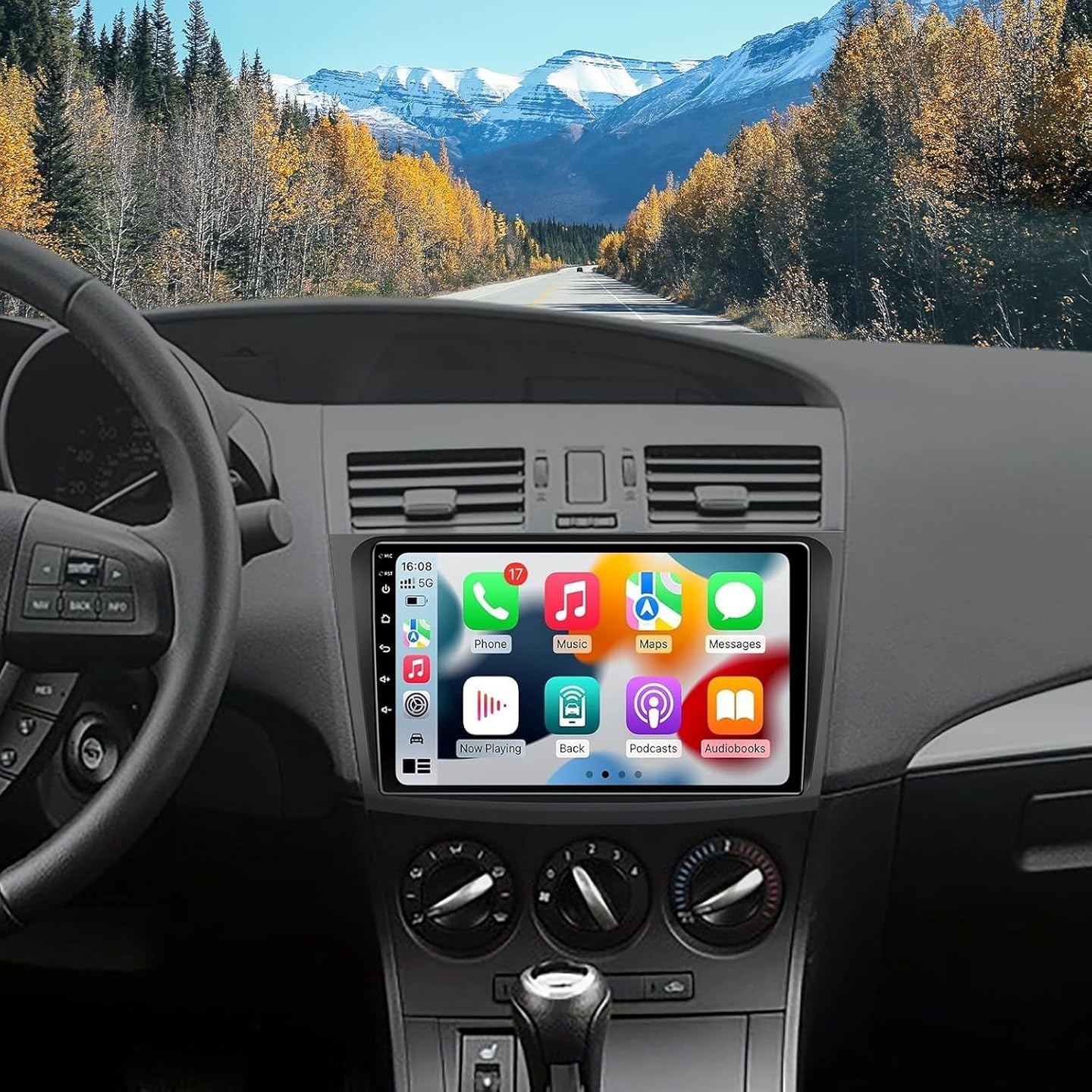 Double Din Car Stereo Radio Compatible for Mazda 3 2010-2013 with CarPlay Android Auto, 9