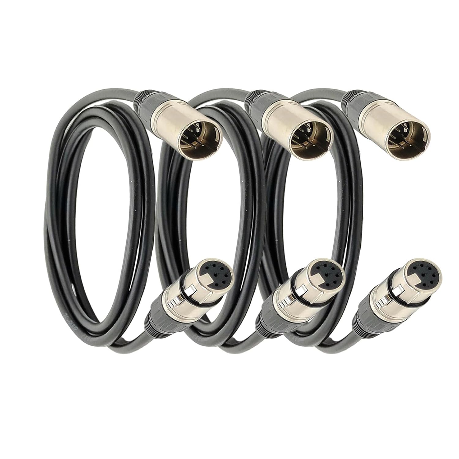 3 Packs 7 Pin XLR Microphone Cable, XLR Connector, Balanced Male to Female Mic Audio Cable for Microphone and Audio Interface(3 Meter/10Ft)