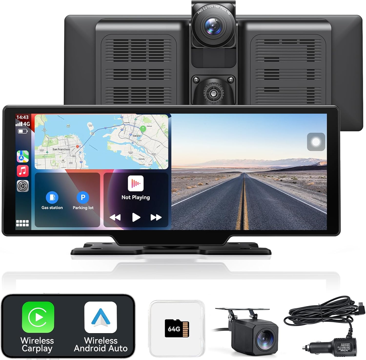Portable Apple Carplay Screen for Car, 10