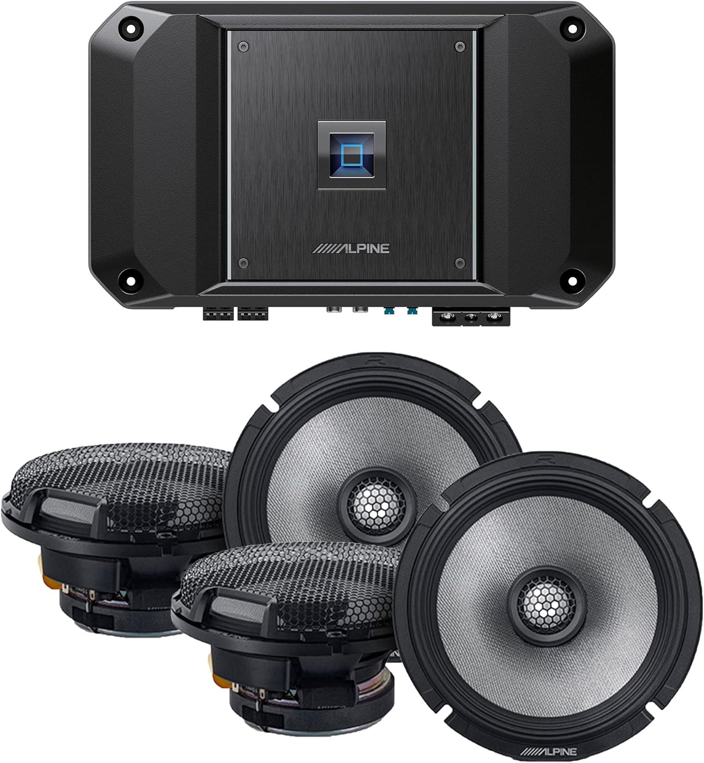 Alpine R2-A60F Type R 600 Watt 4-Channel Amplifier with 2 Pairs R2-S65 Type R 6.5