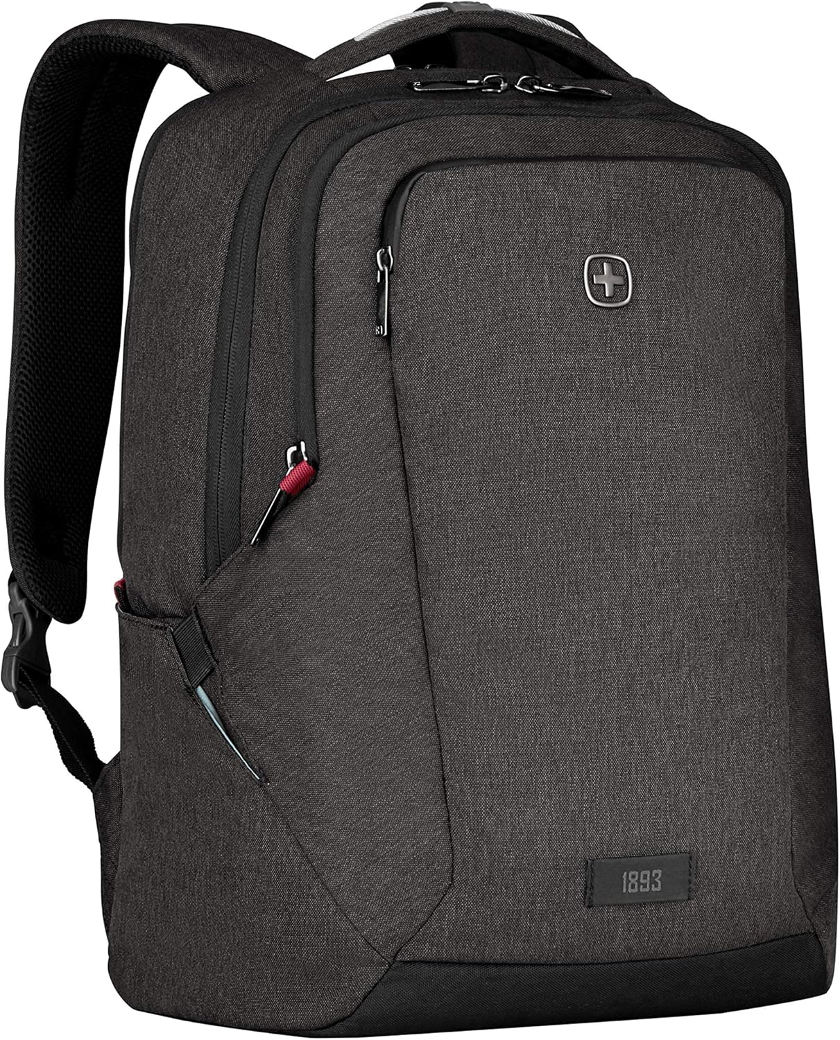 Wenger MX Professional laptop backpack with tablet pocket, notebook up to 16 inches, tablet of up to 10 inches, organizer, 21 L, for men and women, office, business travel, uni, mottled gray, 611641