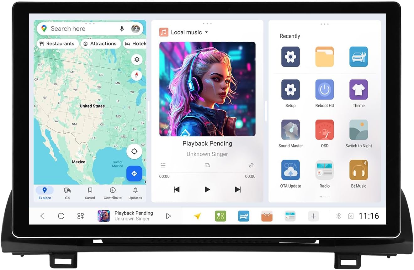 DUDUAUTO DUDU7 Car Radio Stereo for Honda Accord 10th 2018 2019 2020 2021 2022-8GB+128GB, Android 13 Biorunn 13 Inch Dual Band GPS Wireless Car-Play Android Auto Navi Upgrade Head Unit