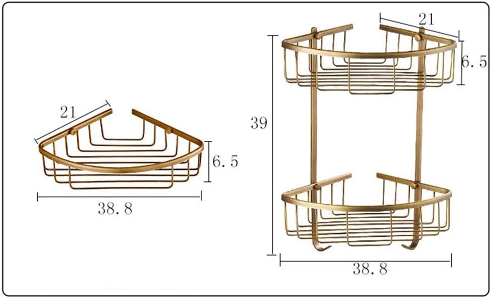 Tub and Shower Large Corner Basket Two Tier with Wall Mount Aluminum
