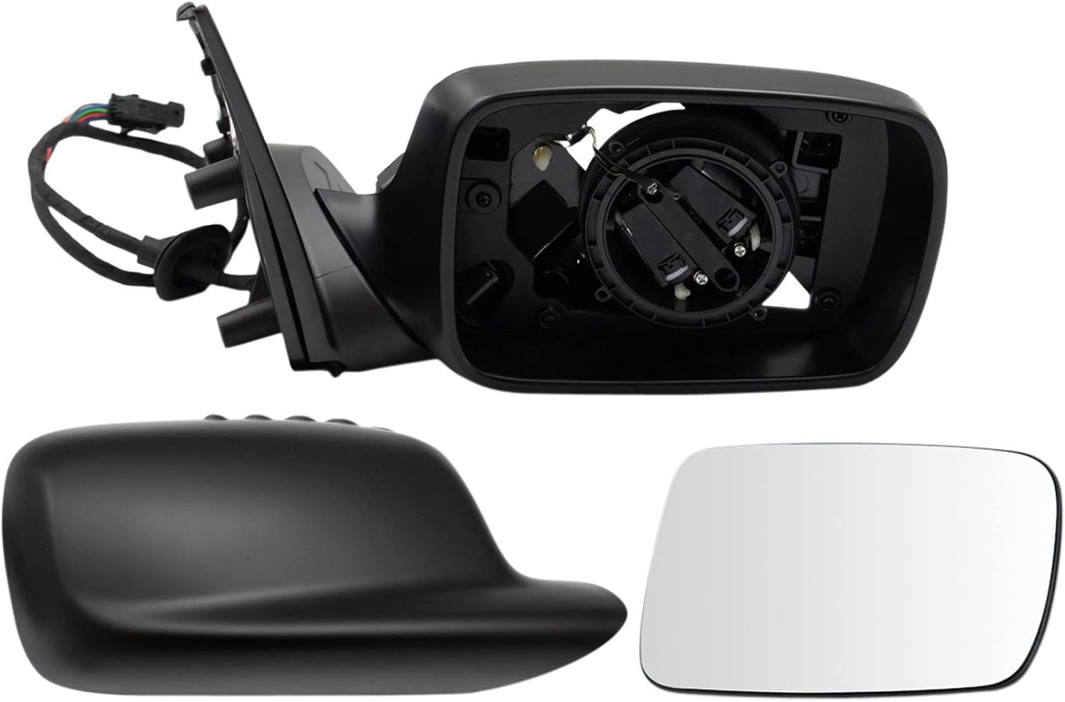 TRQ Passenger Side Mirror Power Heated Manual Folding Paint to Match Compatible with 1999-2005 BMW 323i 325i 325xi 328i 330i 323Ci 325Ci 328Ci 330Ci BM1321136