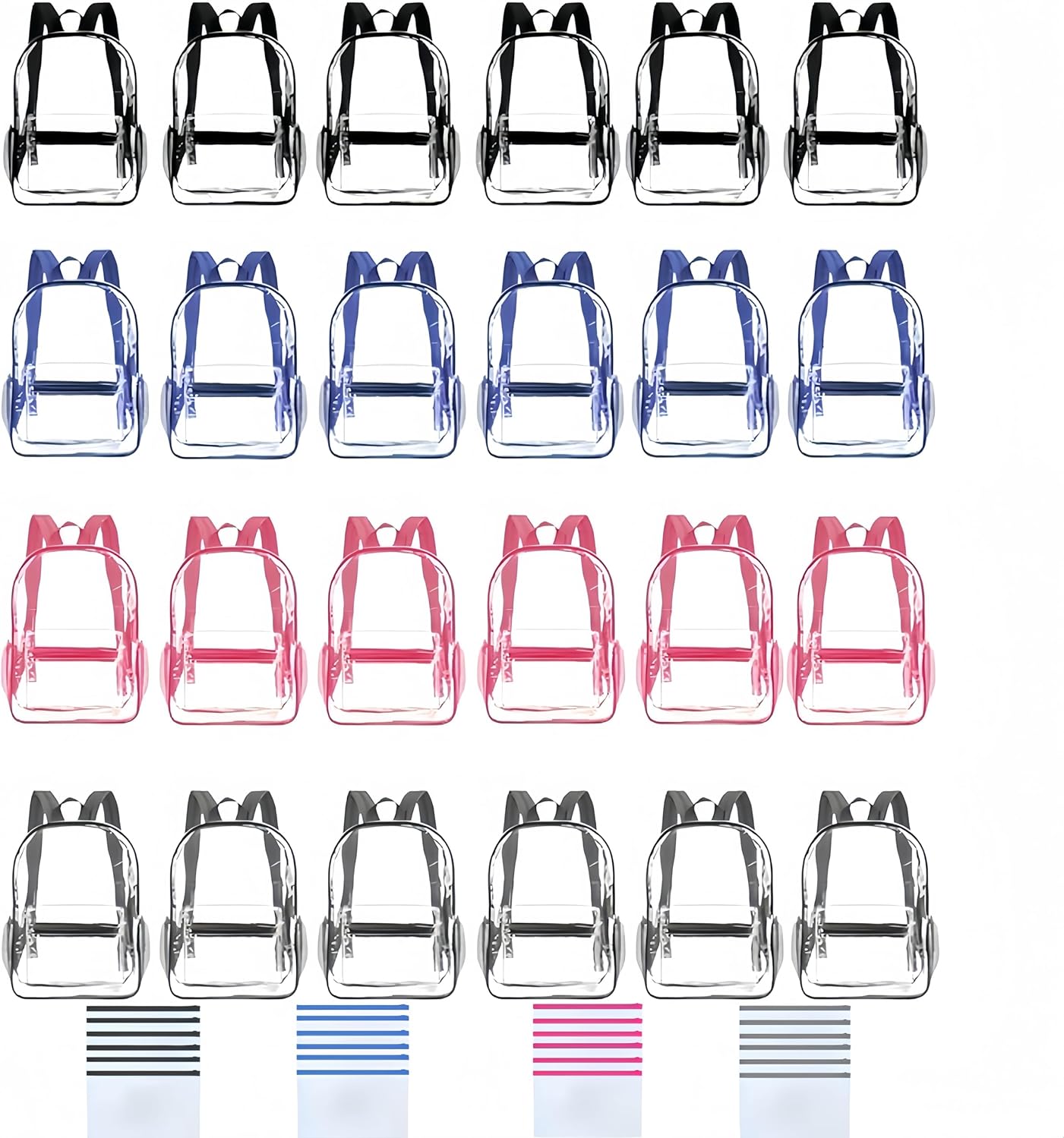 Bulk 1/3/12/24/48 Pack Clear Backpack Transparent Backpack For Travel Sport Work School Stadium Approved