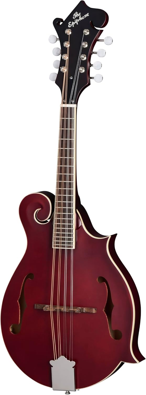 Epiphone F-5 Studio Mandolin, Wine Red Satin with Bag