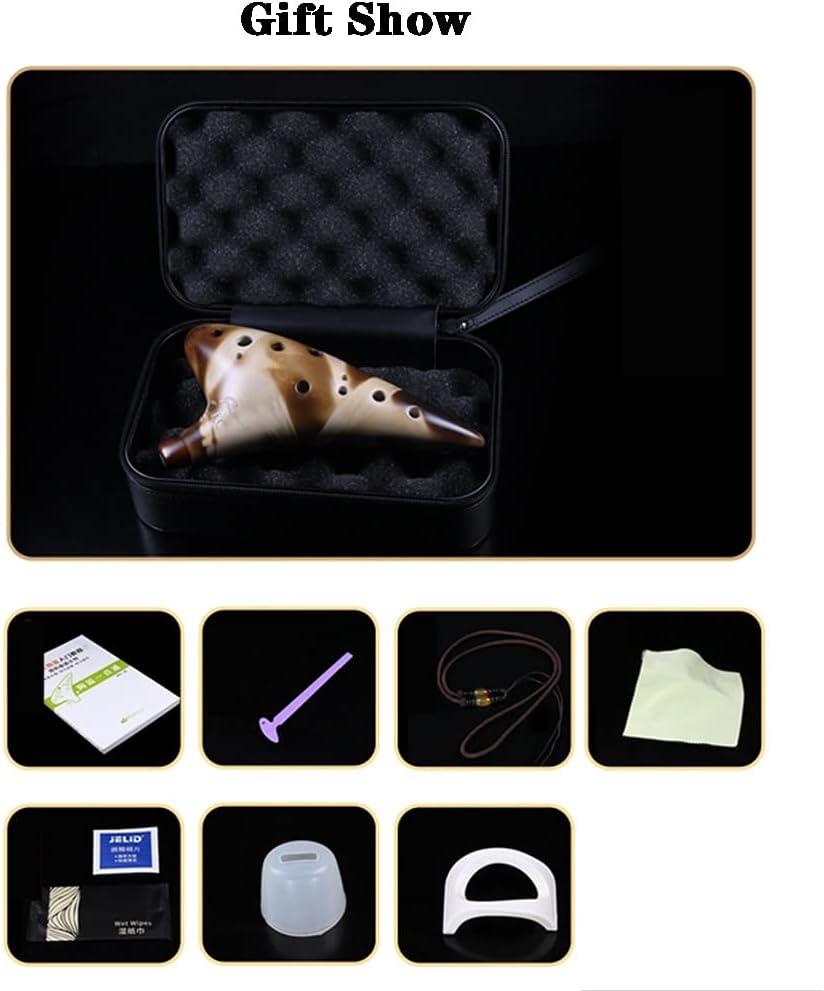 Ocarinas 12 Holes Smoked in Alto AC Getting Started with an Instrument Comfortable to Hold Professional (Color : Black, Size : 19105.5cm)