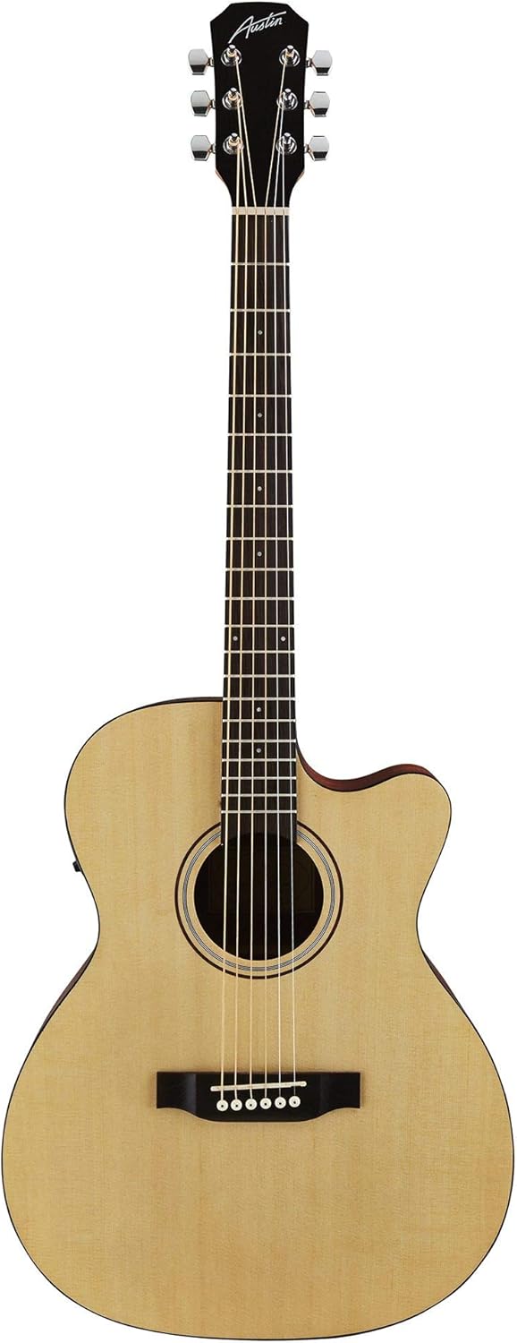 Austin Guitars Acoustic/Electric Orchestra with Cutaway, Satin Nat