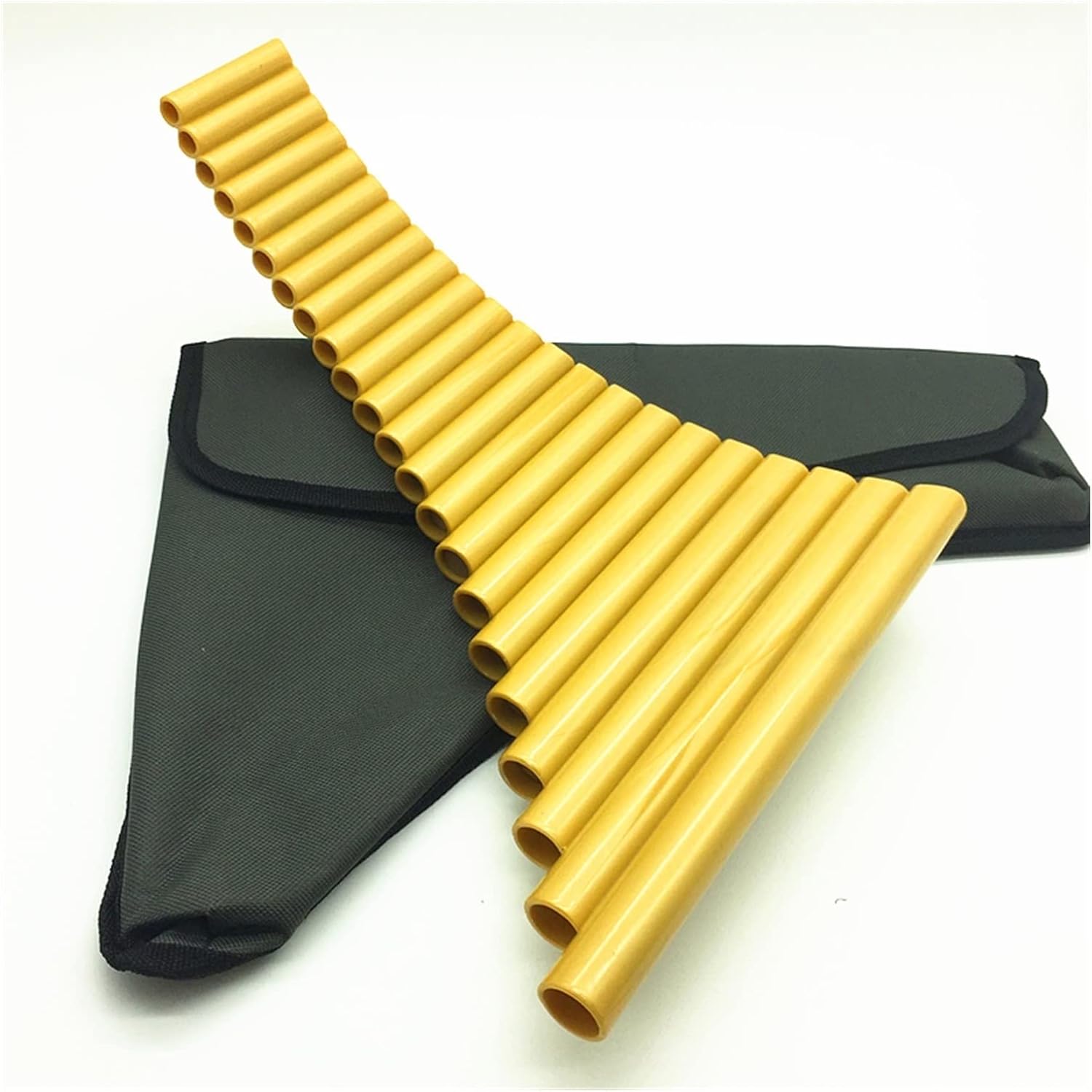 PanPipes Woodwind Instrument 22 Pipe ABS Plastic Panpipe G Key Panflute Right/Left Handmade Woodwind Musical Instruments (Color : Golden Right Hand)