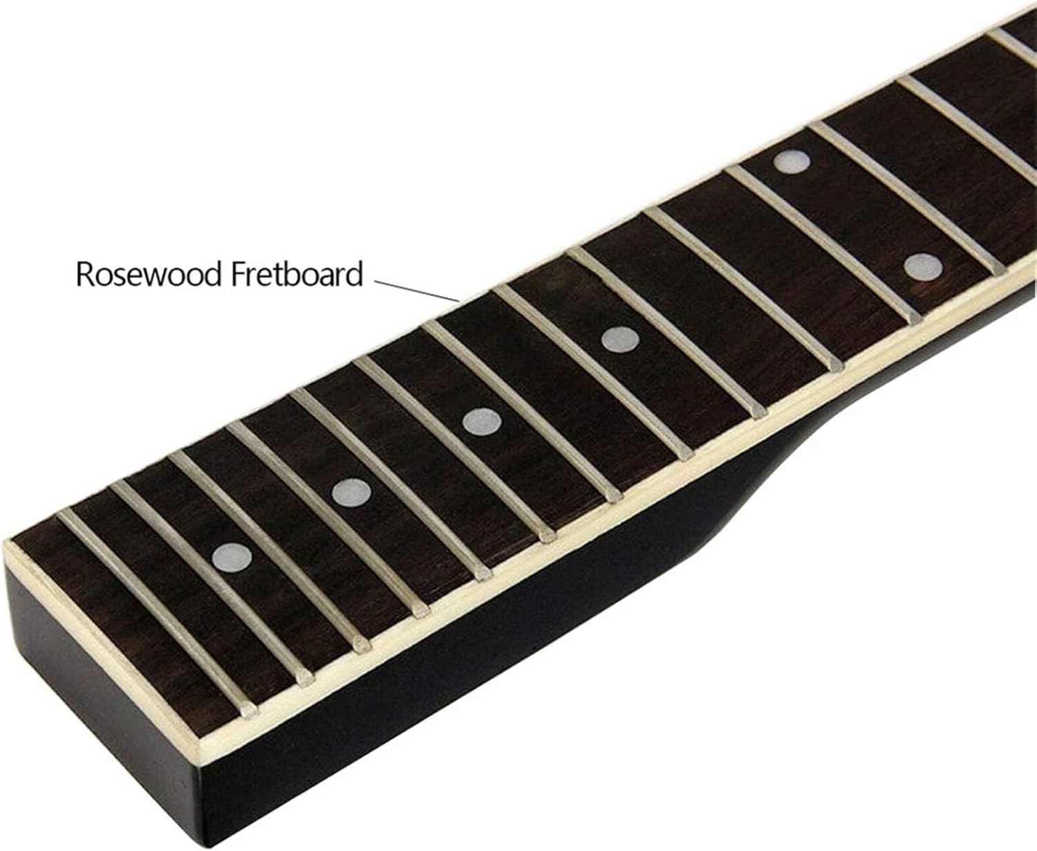 Replacement Guitar Neck Glossy Black 22-fret Maple Electric Guitar Neck Rosewood Fingerboard