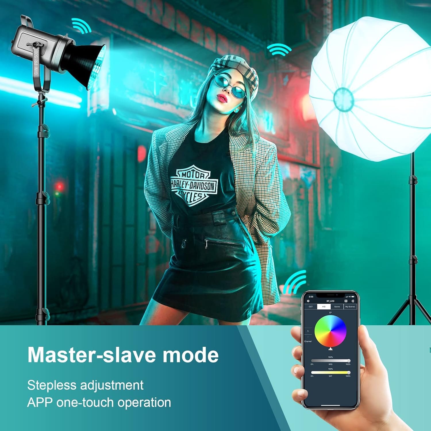 GVM 150W LED Video Light 2700K~7500K RGB Video Light Photography Studio Light Kit with Lantern Softbox & Stand, CRI97+TLCI97 with 8 Lighting Effects+Custom Effects for Outdoor Shoot YouTube Videos