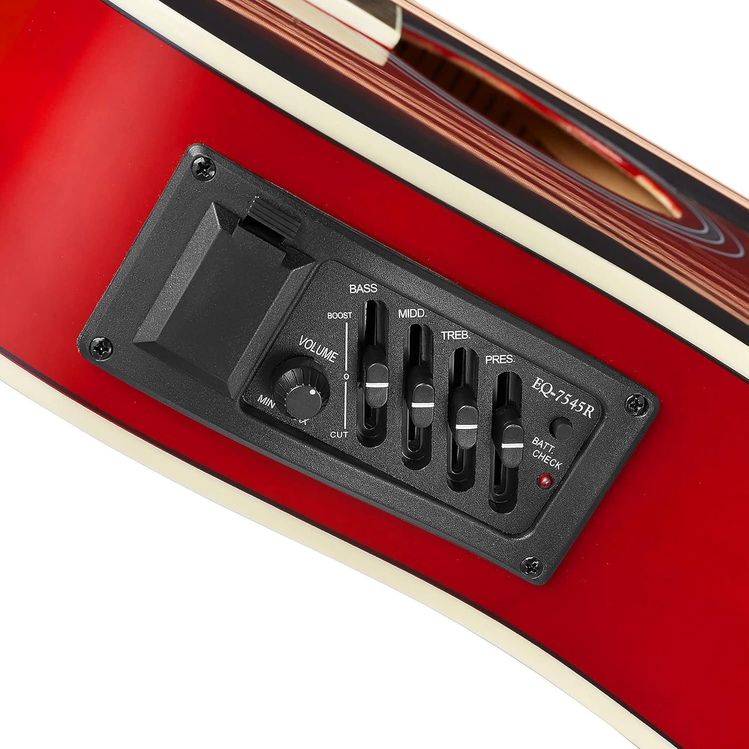 Ashthorpe Full-Size Thinline Cutaway Acoustic Electric Guitar Package with 10 Watt Amp - Red