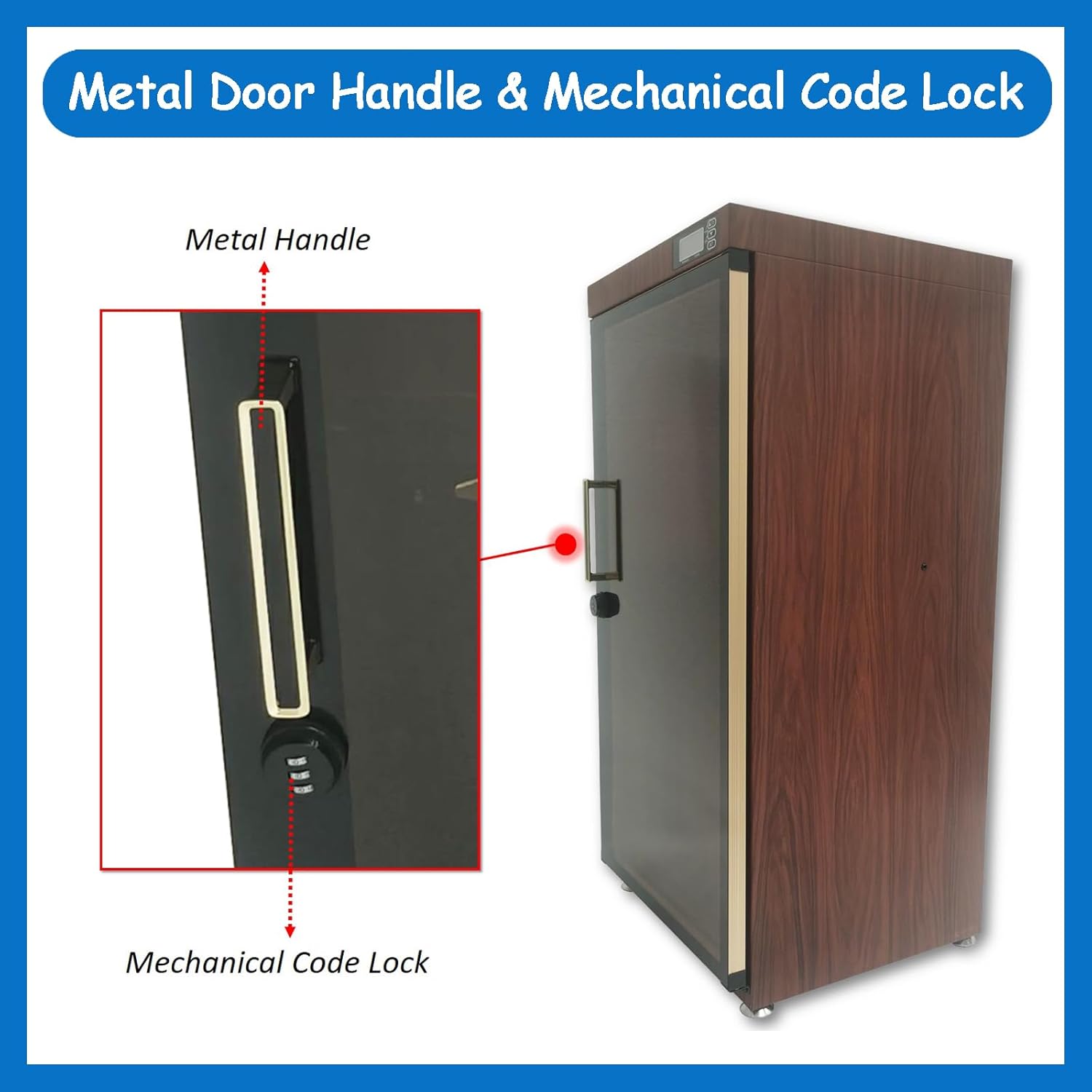 Musical Instrument Dehumidifying Dry Cabinet Electronic Storage Cabinet Dehumidifier with 35-60% RH Humidity Control, Mechanical Code Lock, Digital Control for Guitars, Bass, Violin, Erhu