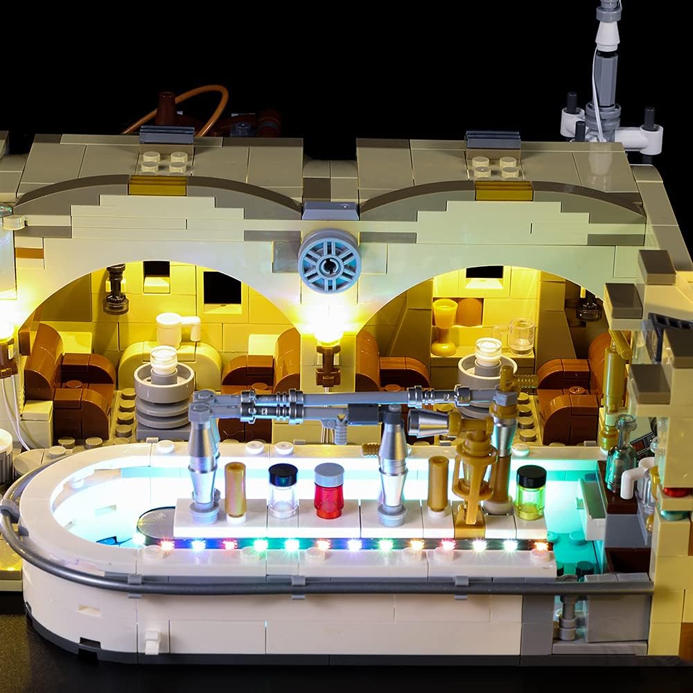 Kyglaring Led Lighting Kit for Mos Eisley Cantina -Light Sets Compatible with Lego 75290 Building Set- Not Include The Lego Set (RC Sound Version)