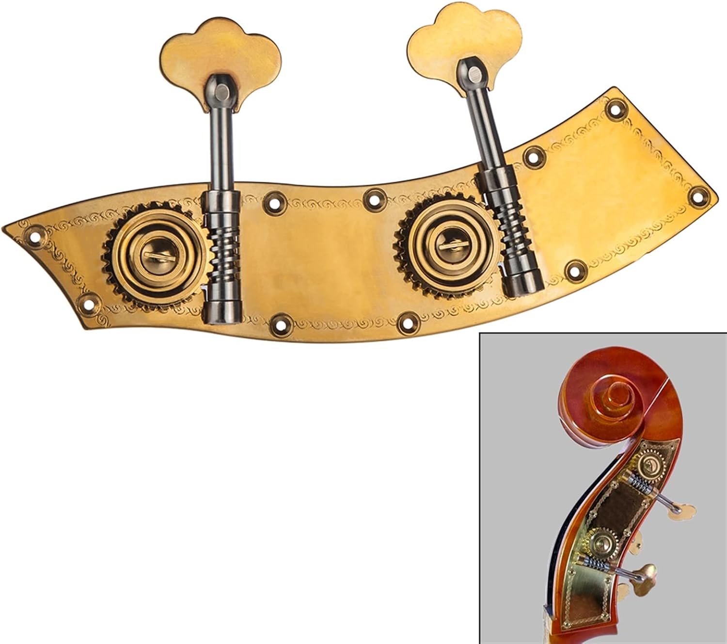 Tuning Pegs Tuner Set Dual Tuner Plate/Single Tuner/German Style Bass Tuner Bass Machine Head Violin Parts (Color : 18)