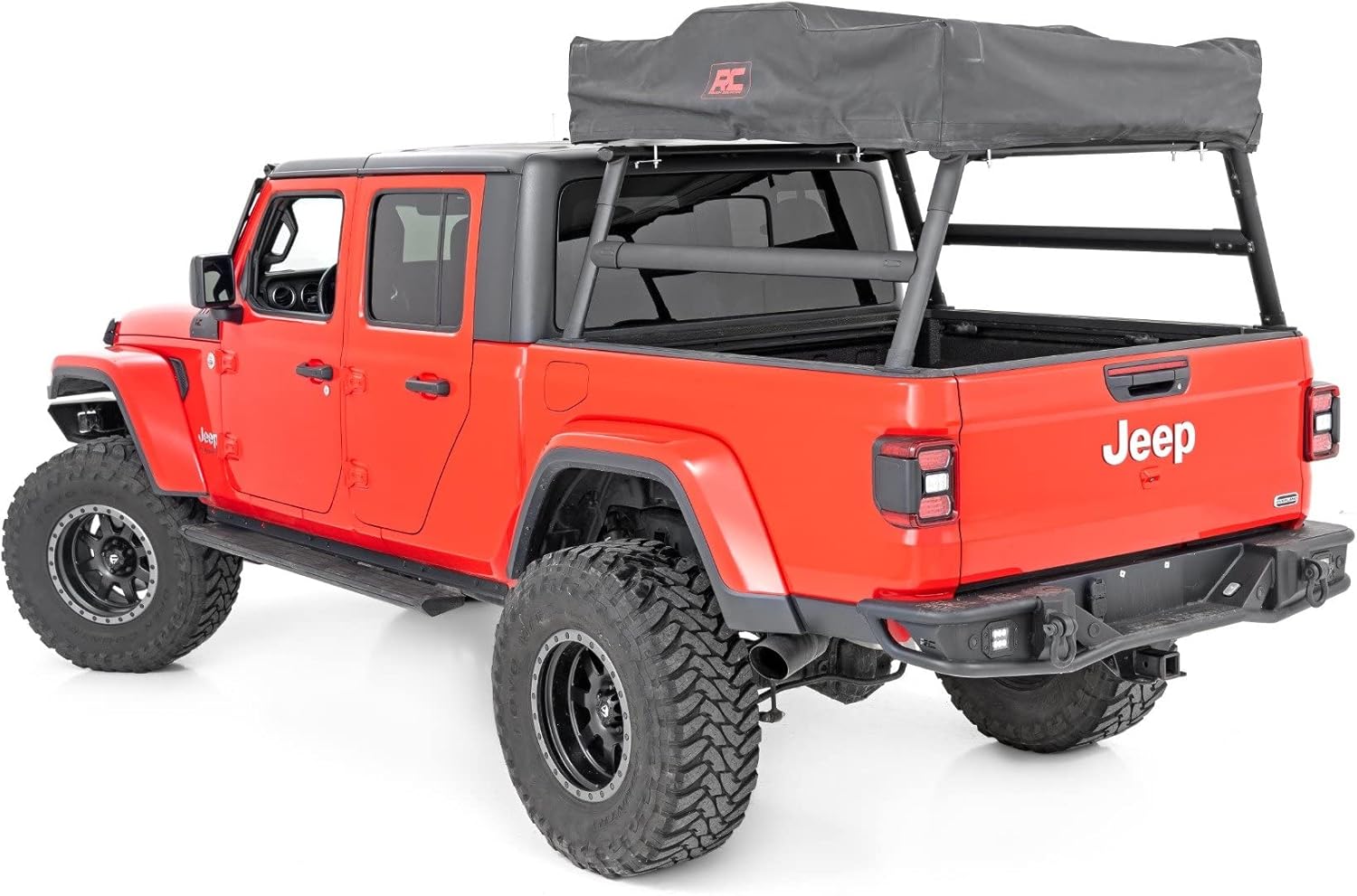 Rough Country Full Height Bed Rack for Jeep Gladiator JT (2020-2025) - Modular Aluminum Truck Rack for Cargo Racks, Rooftop Tents, Ladders & Overland Gear