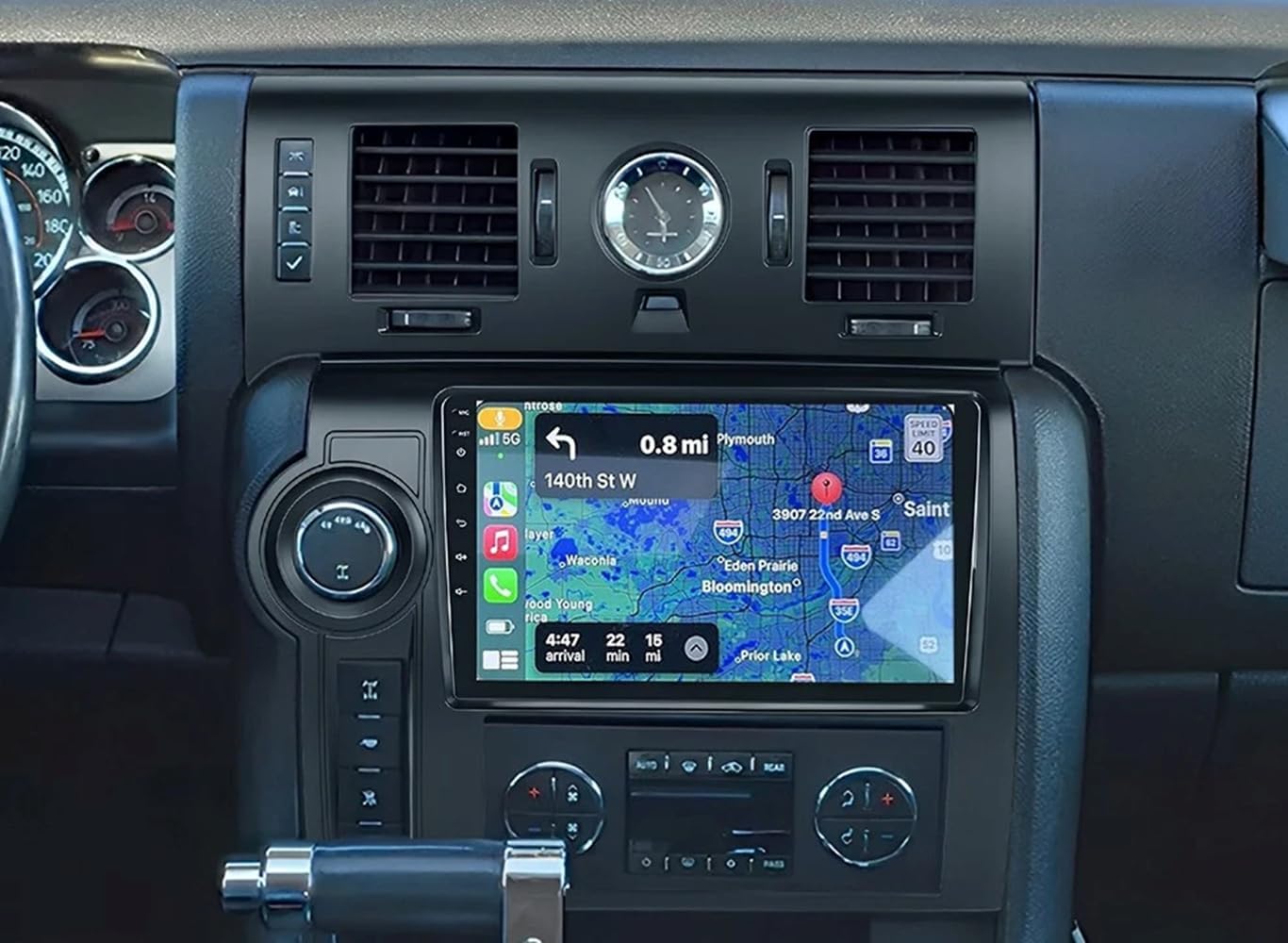 Car Radio Bluetooth for Hummer H2 2009, 9'' Car Stereo Radio Replacement Upgrade 5G WiFi 4+64G with Wireless Carplay/Android Auto/GPS Navigation/FM Radio/1080P Backup Camera/SWC/RDS DSP Mirror Link