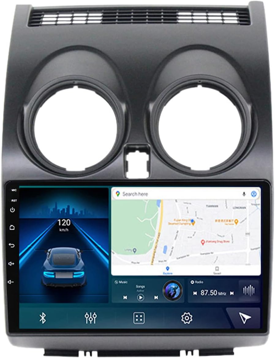 Car Stereo Multimedia MP5 Player for Nissan Qashqai 1 J10 2006-2013 Car Audio with Rear View Camera FM Radio 9 Inch Touch Screen Support SWC/Bluetooth/4G/Wifi/Carplay+Auto