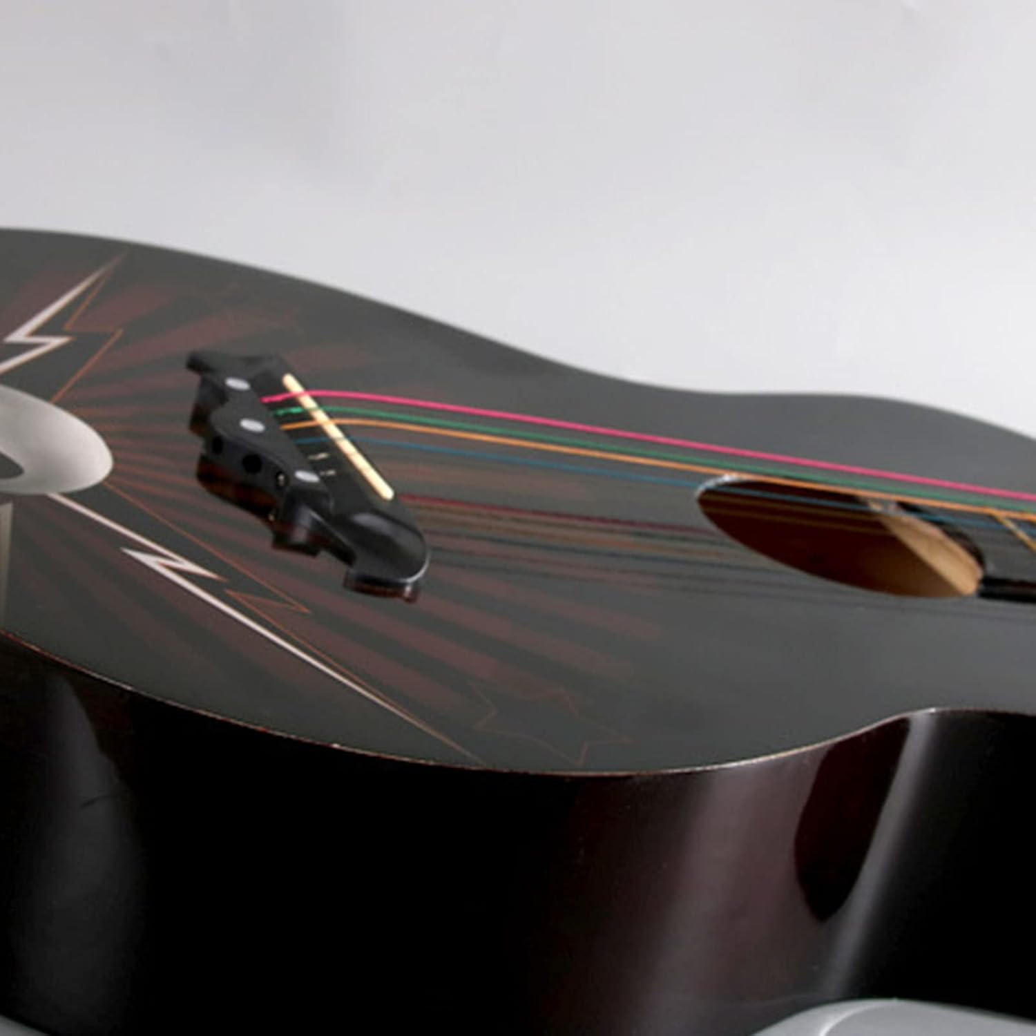 Restokki Wooden Graffiti Pattern 38in Acoustic Guitar for Beginner Music Lovers