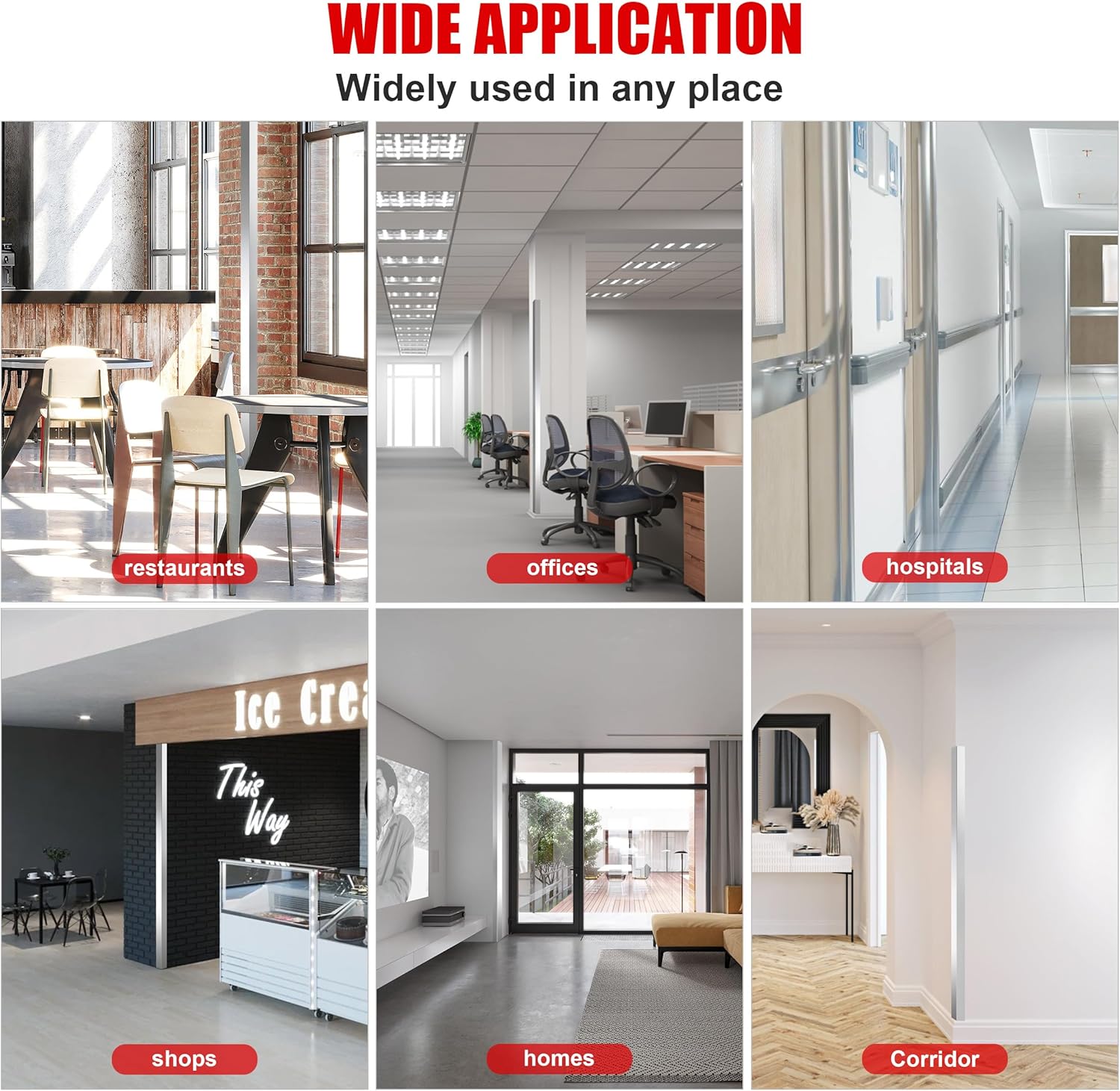 Wall Corner Guards, 0.5” x 0.5” x 48”, Metal Wall Corner Protector, 10 Pack for Wall Protection and Decoration, 20 Ga/ 1MM Thickness Stainless Steel Corner Guard with 90-Degree Angle