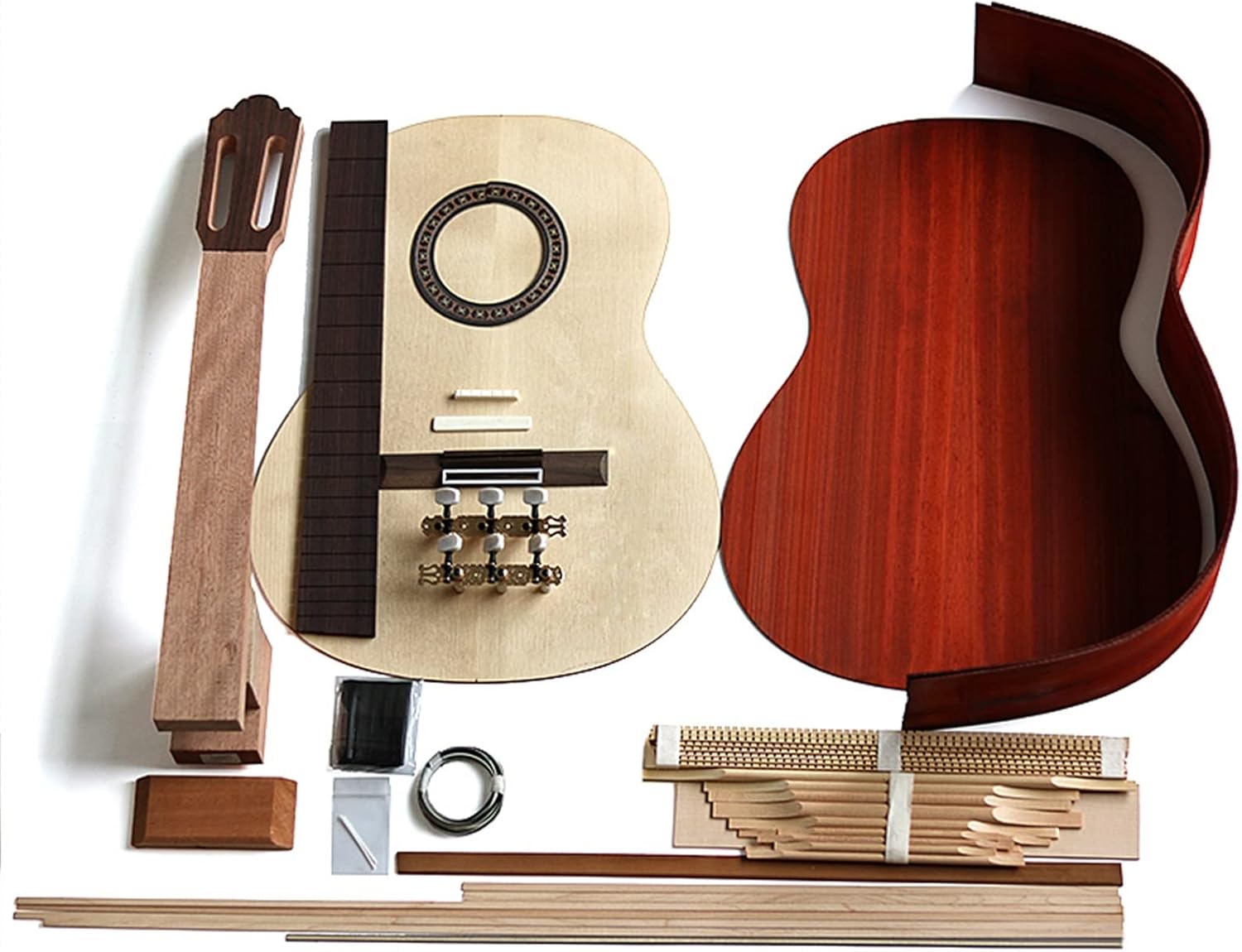 Classical Guitar Back and Side Board Veneer Spruce Surface Production Material Combination Set DIY Guitar Kit (Color : 1)