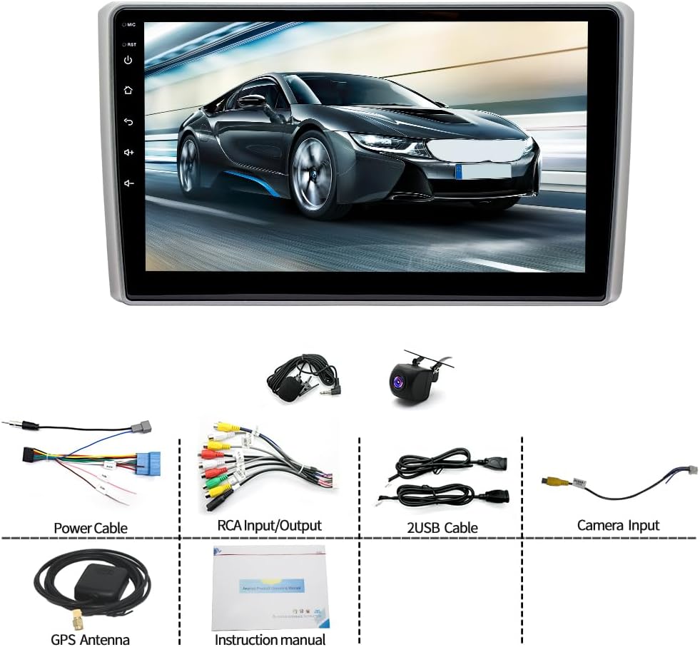 4+64G 10In Car Stereo for Honda Element 2003-2006 2005 2004 w/GPS Navigation with Carplay w/Android Auto Double Din Touchscreen Car Radio Receiver Backup Camera