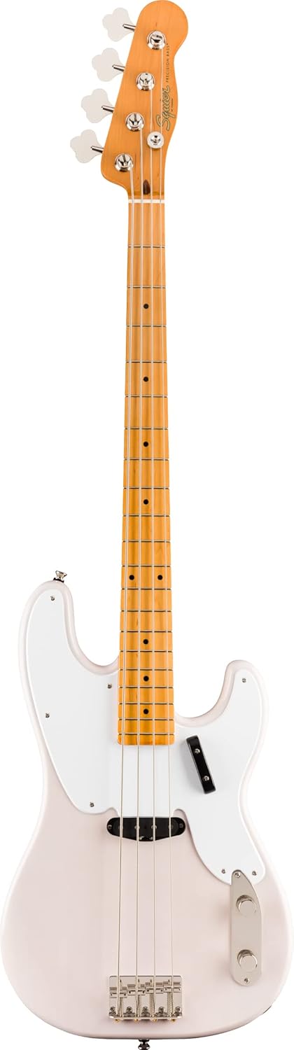 Fender Squier Classic Vibe '50s Precision Bass - White Blonde Bundle with Gig Bag, Instrument Cable, Tuner, Strap, and Austin Bazaar Instructional DVD